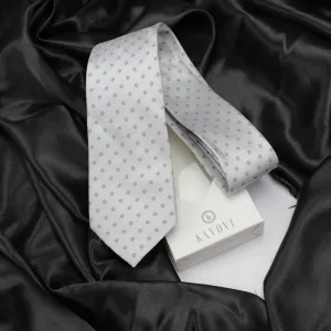 Kovove The Abstract Polka Fusion Grey Necktie For Men