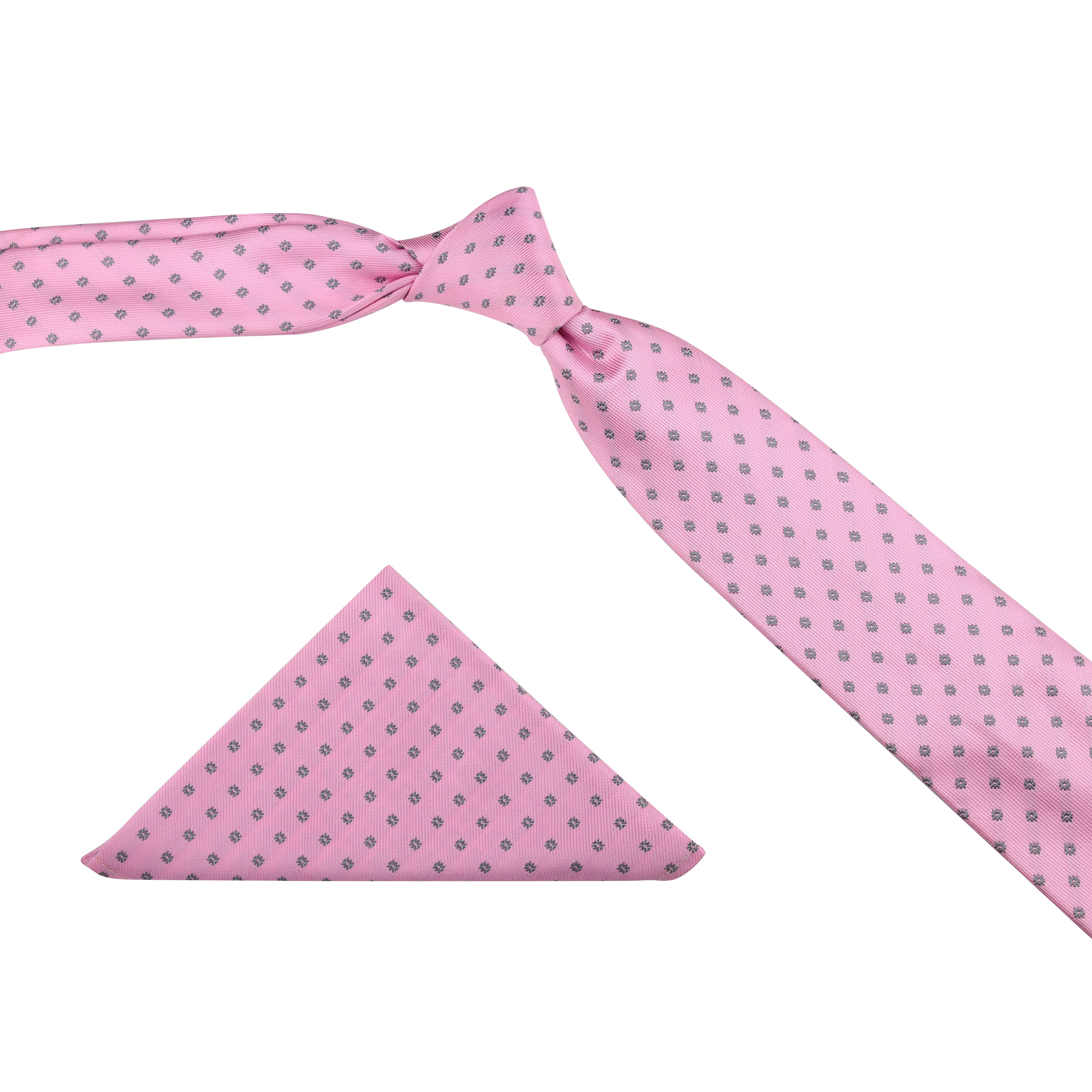 Kovove The Abstract Polka Fusion Pink Necktie and Pocket Square Gift Box