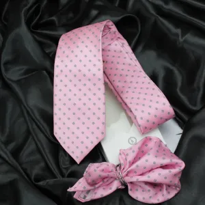 Kovove The Abstract Polka Fusion Pink Necktie and Pocket Square Gift Box