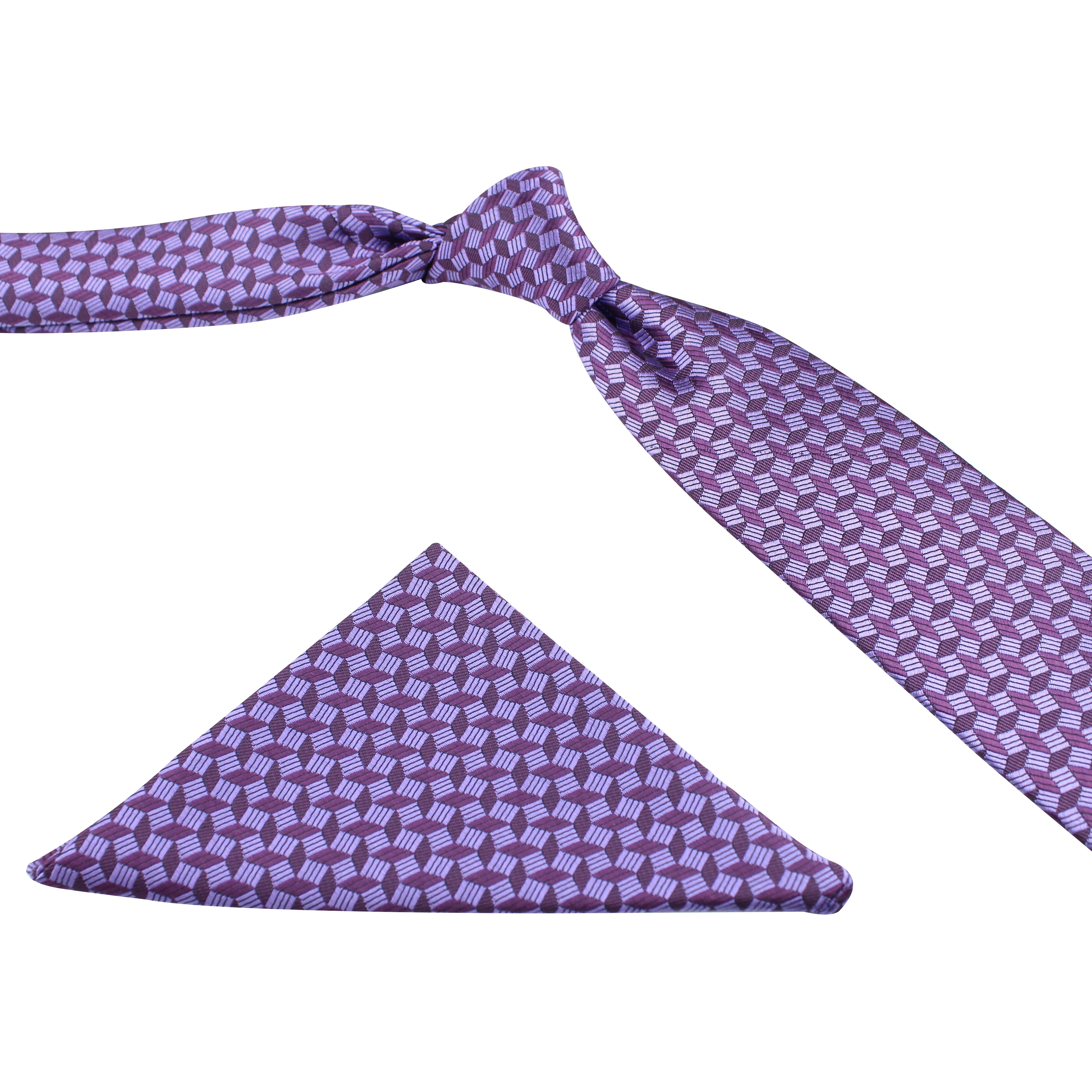 Kovove The Abstractzoid Purple Necktie and Pocket Square Gift Box