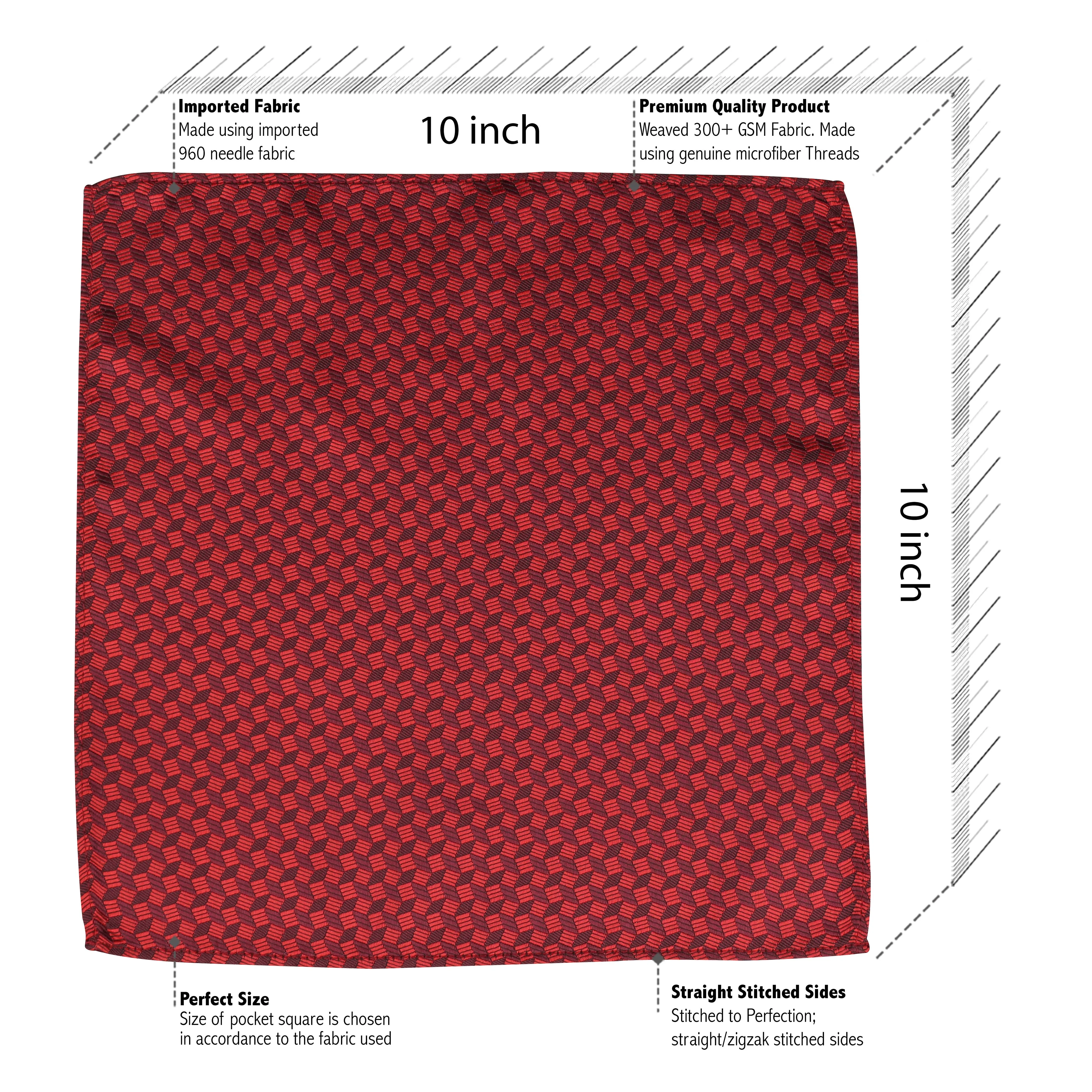 Kovove The Abstractzoid Red Necktie and Pocket Square Gift Box