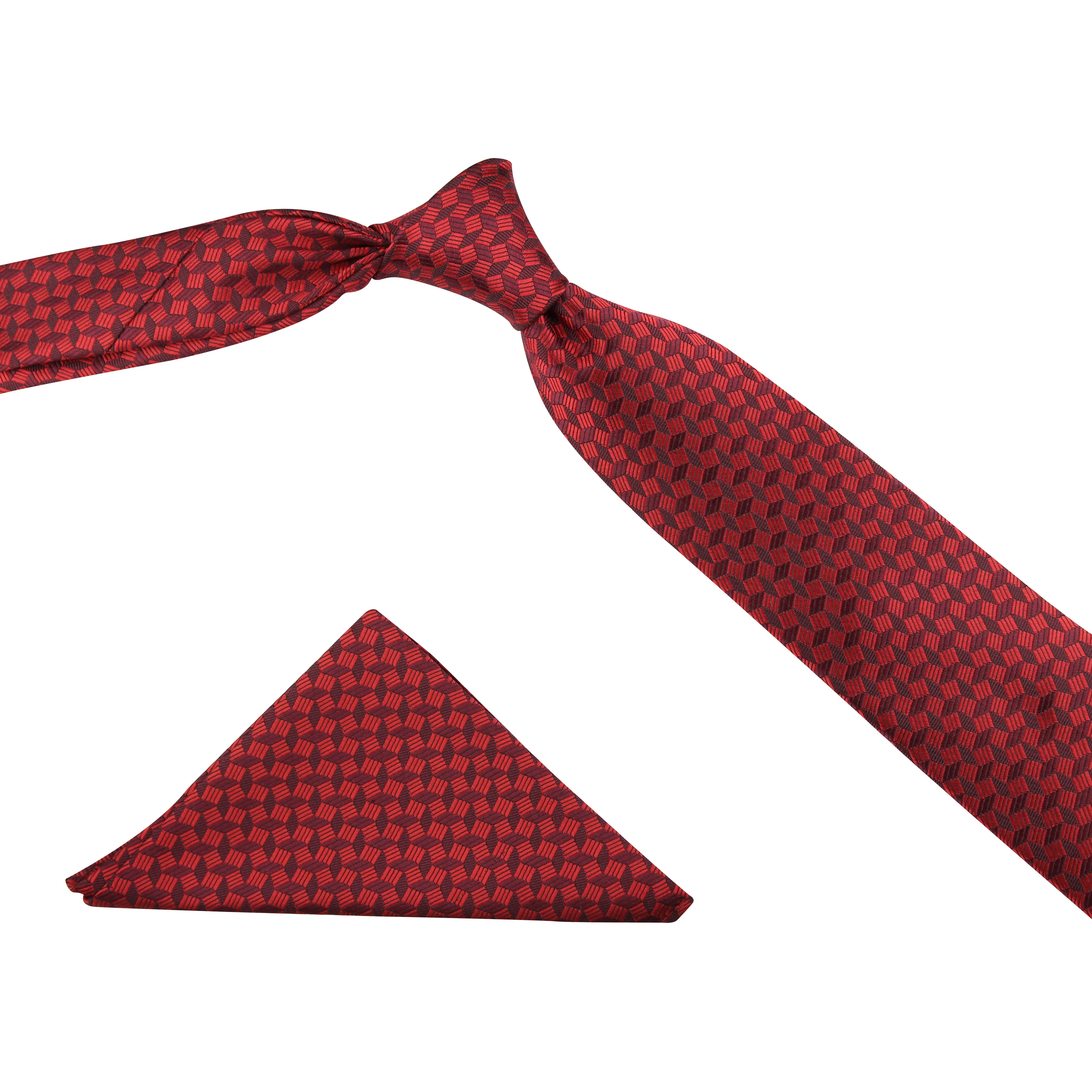 Kovove The Abstractzoid Red Necktie and Pocket Square Gift Box