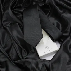 Kovove The Appealing Self Striped Black Necktie For Men