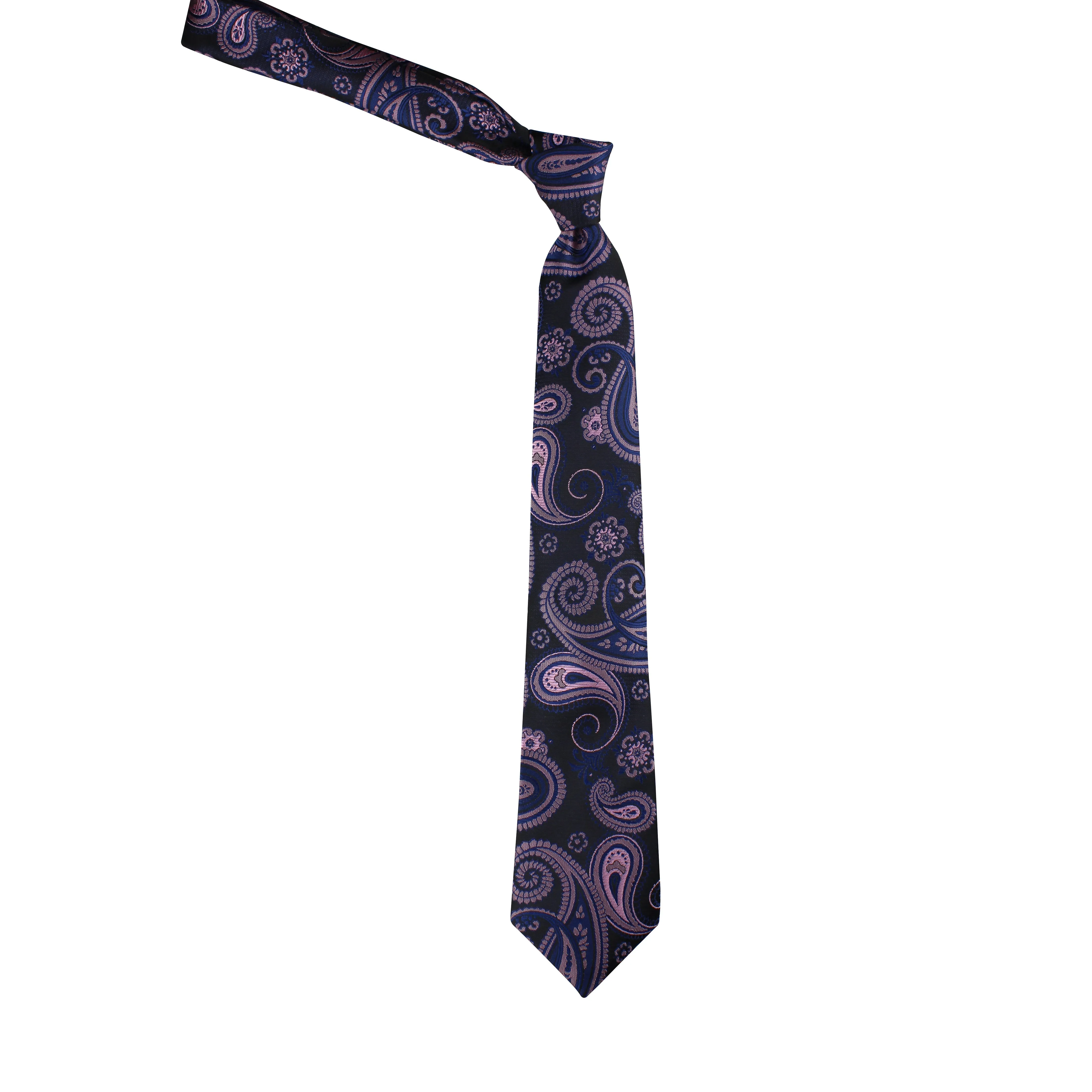 Kovove The Black Treat Paisley Neck Tie For Men