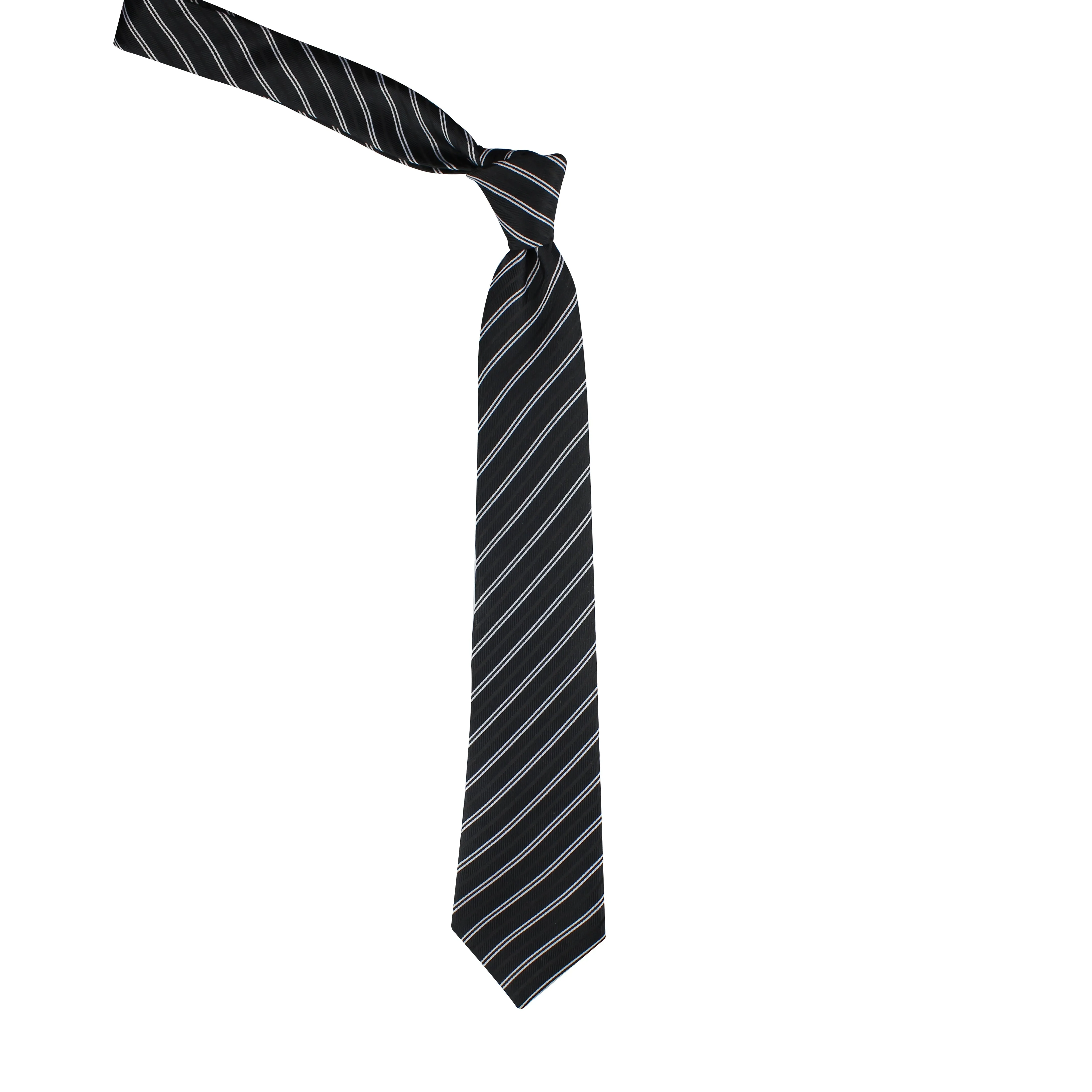 Kovove The Black Treat Striped Neck Tie For Men