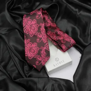 Kovove The Blooming Floral Maroon Necktie For Men