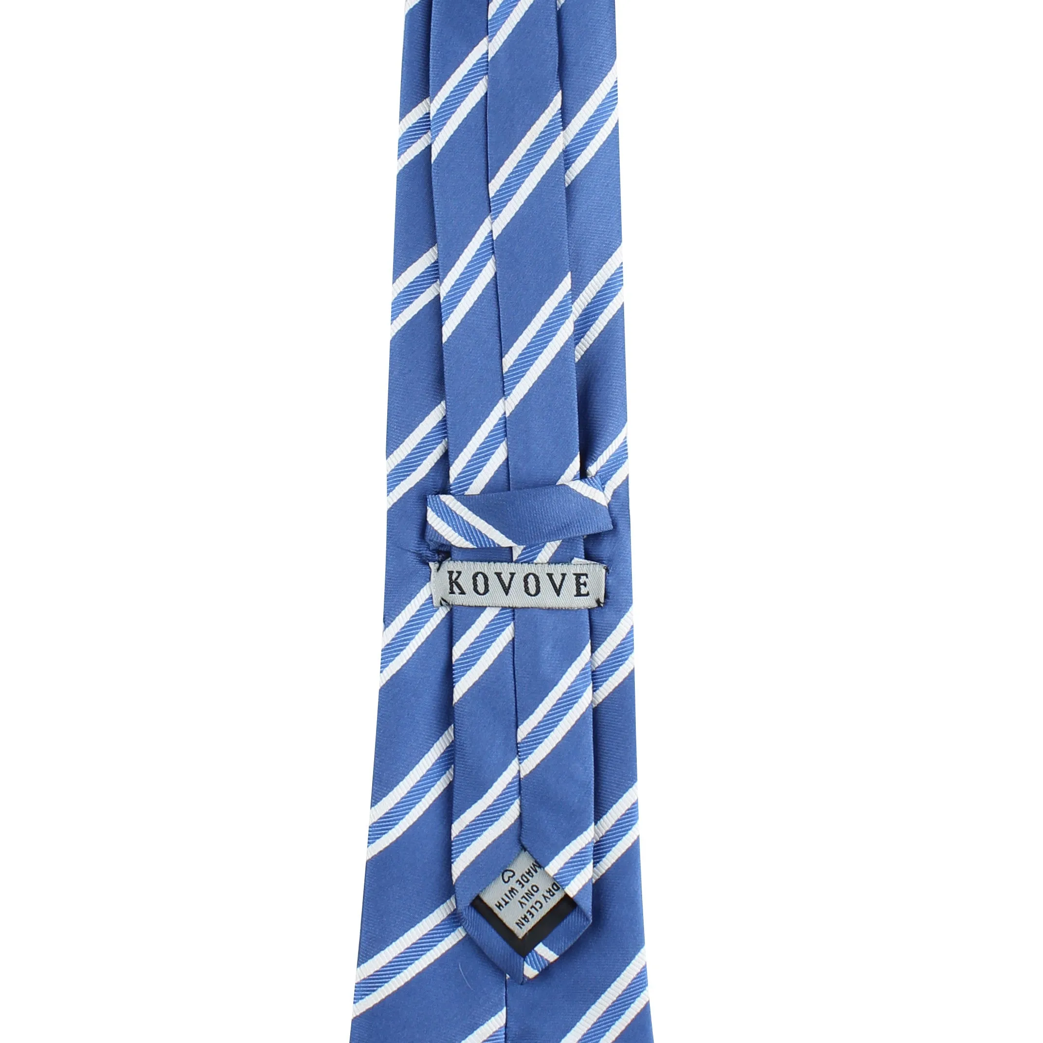 Kovove The Blue Ocean Striped Blue Necktie For Men