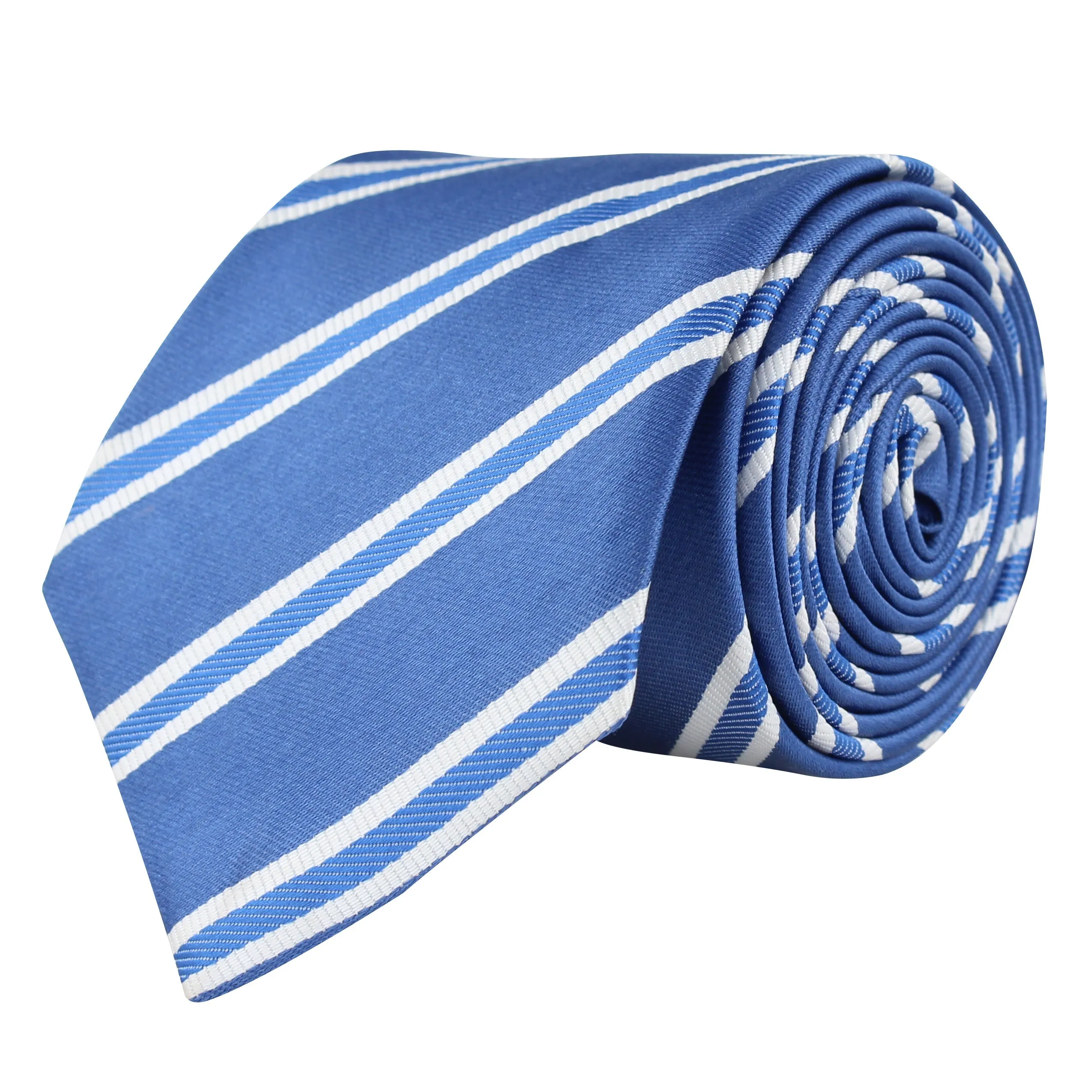 Kovove The Blue Ocean Striped Blue Necktie For Men