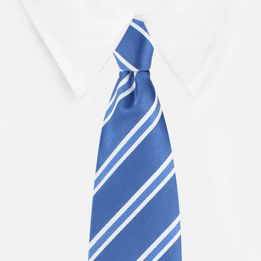 Kovove The Blue Ocean Striped Blue Necktie For Men