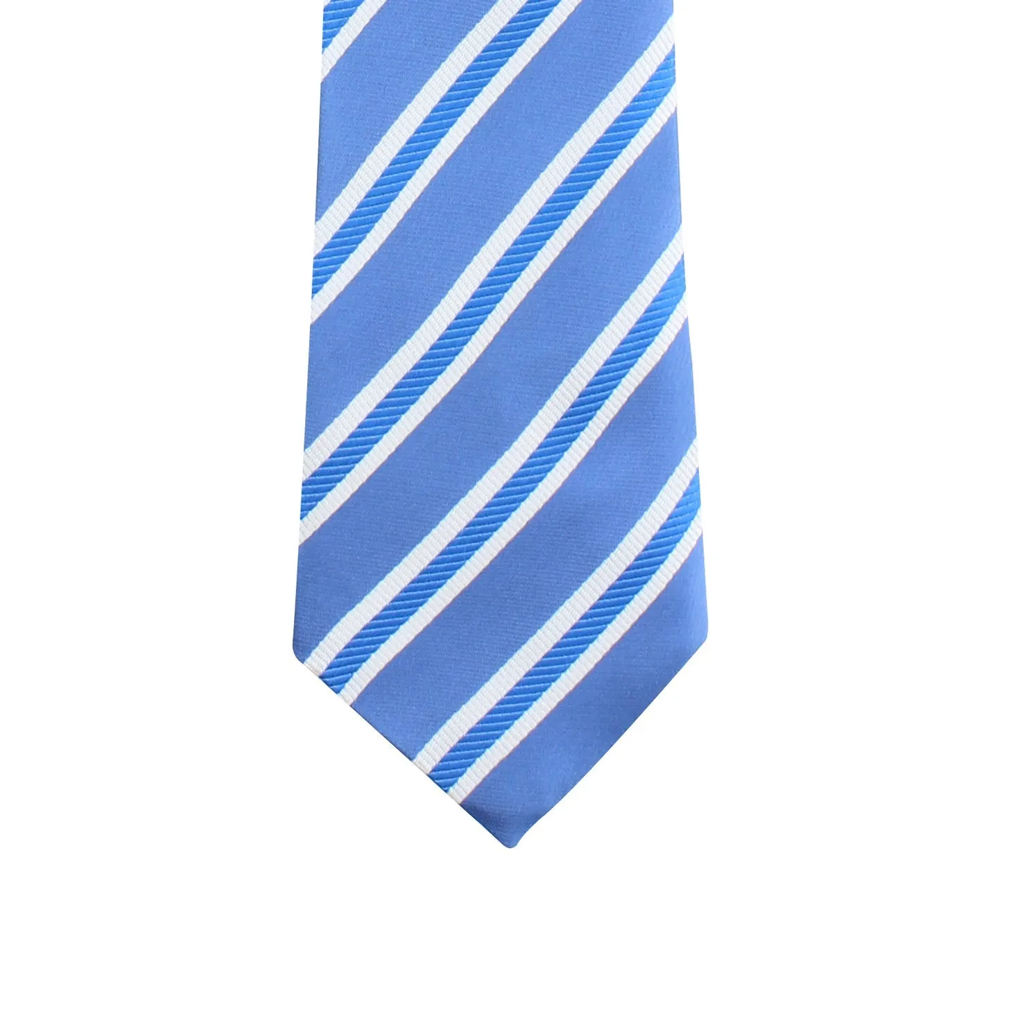 Kovove The Blue Ocean Striped Sky Blue Necktie and Pocket Square Gift Box