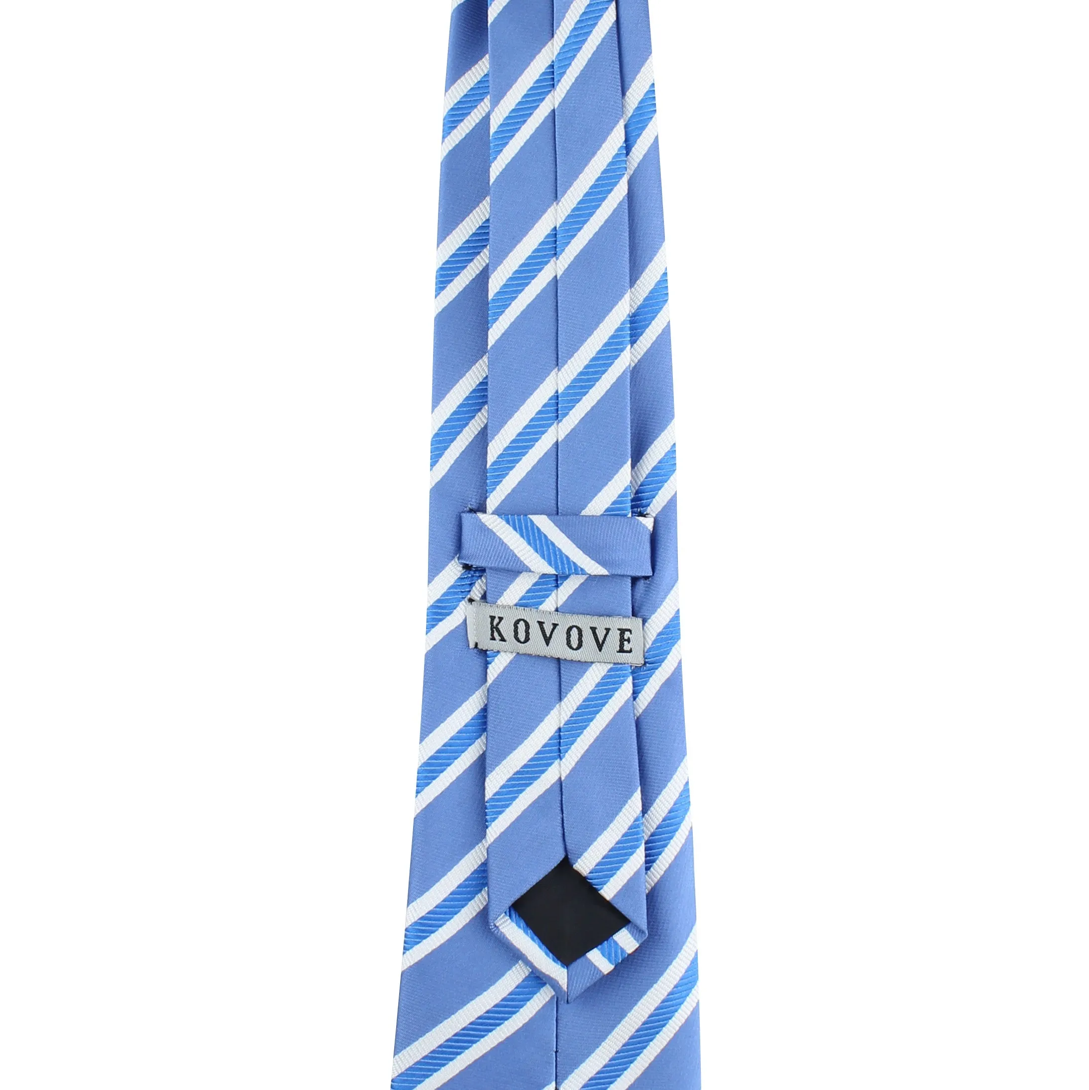 Kovove The Blue Ocean Striped Sky Blue Necktie For Men