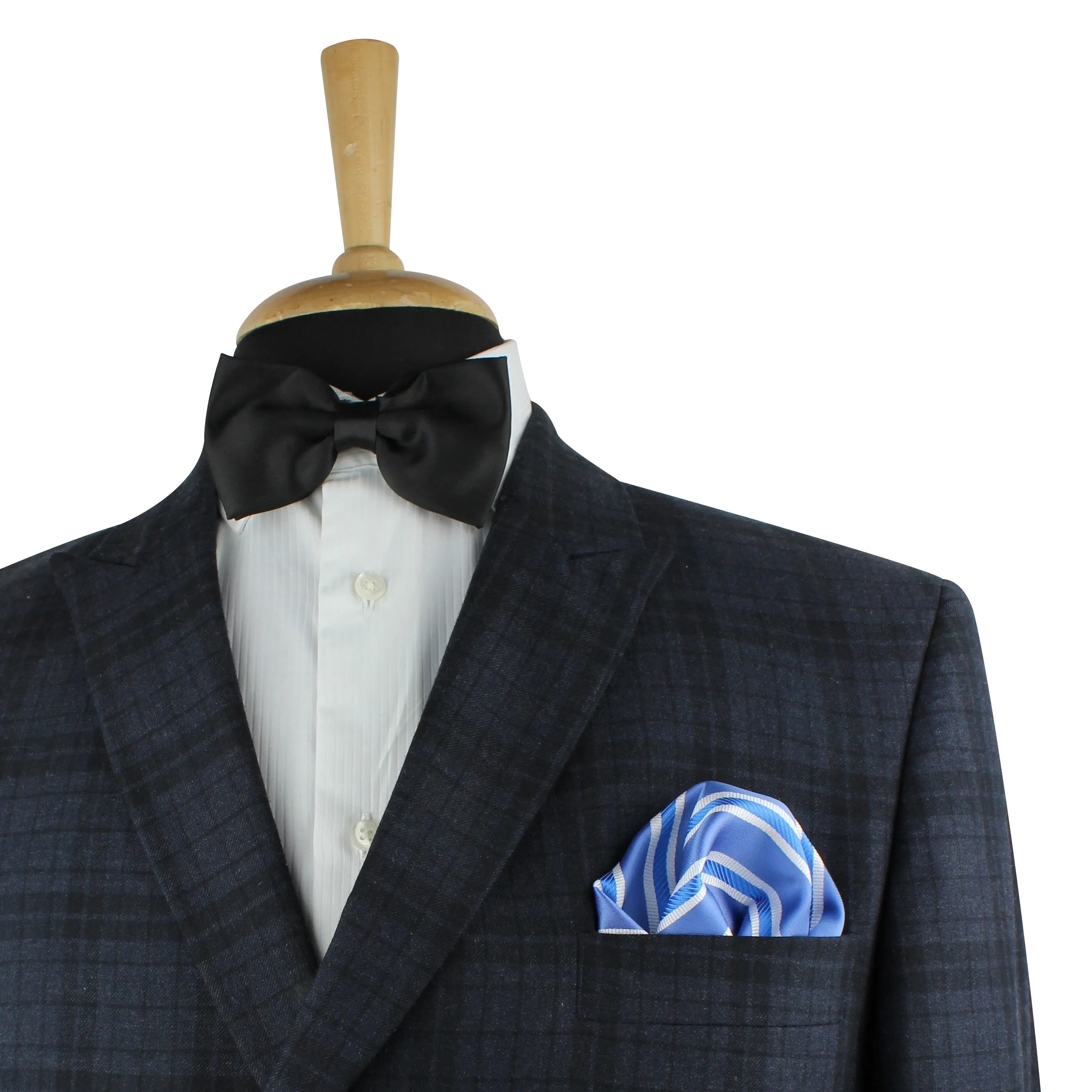 Kovove The Blue Ocean Striped Sky Blue Pocket Square For Men