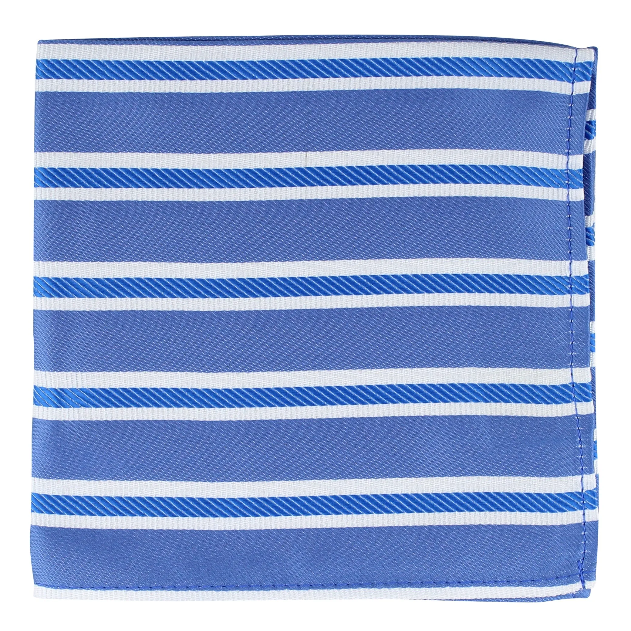 Kovove The Blue Ocean Striped Sky Blue Pocket Square For Men