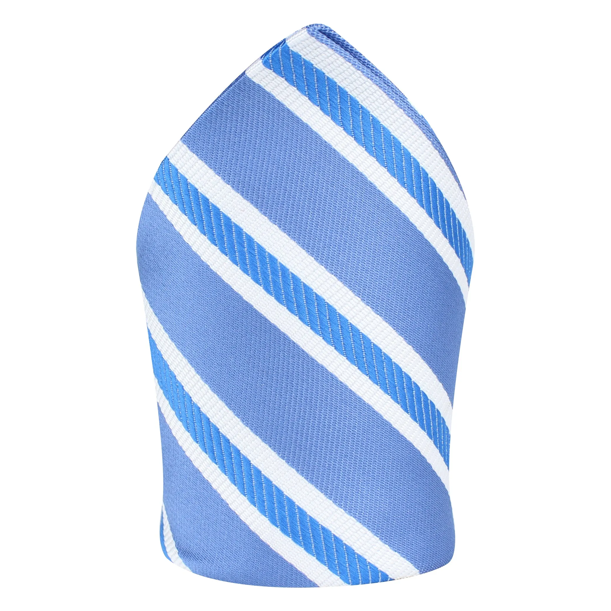 Kovove The Blue Ocean Striped Sky Blue Pocket Square For Men