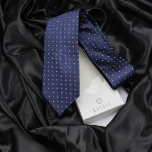 Kovove The Blue Treat Checkered Neck Tie For Men