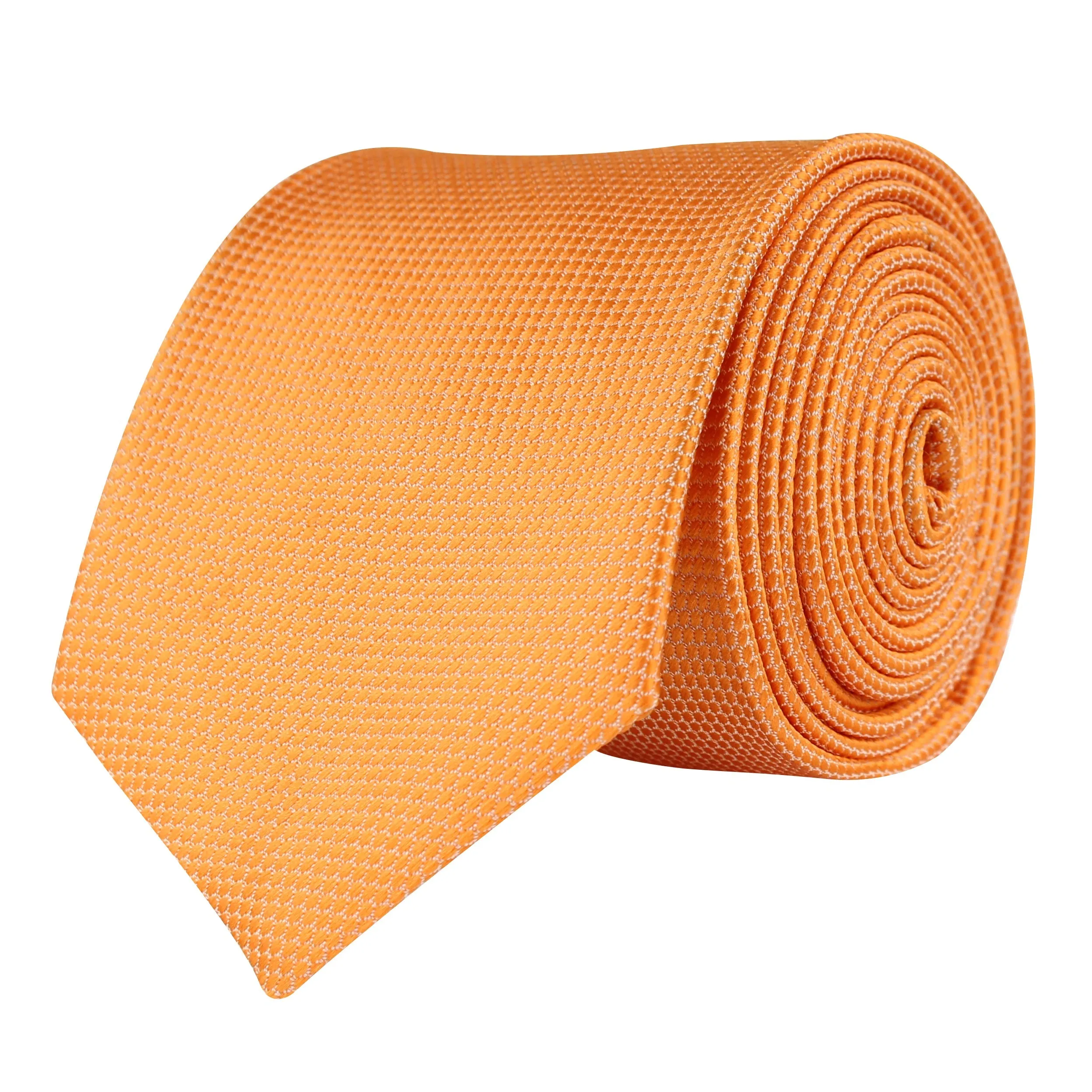 Kovove The Elegant Self Checkered Orange Necktie For Men