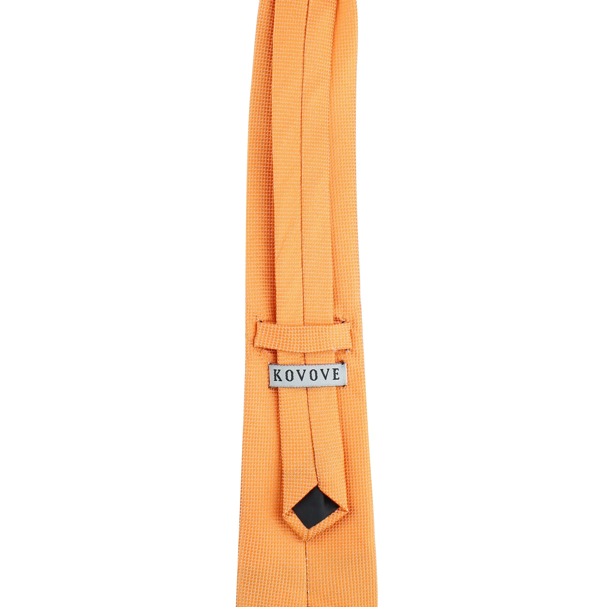 Kovove The Elegant Self Checkered Orange Necktie For Men