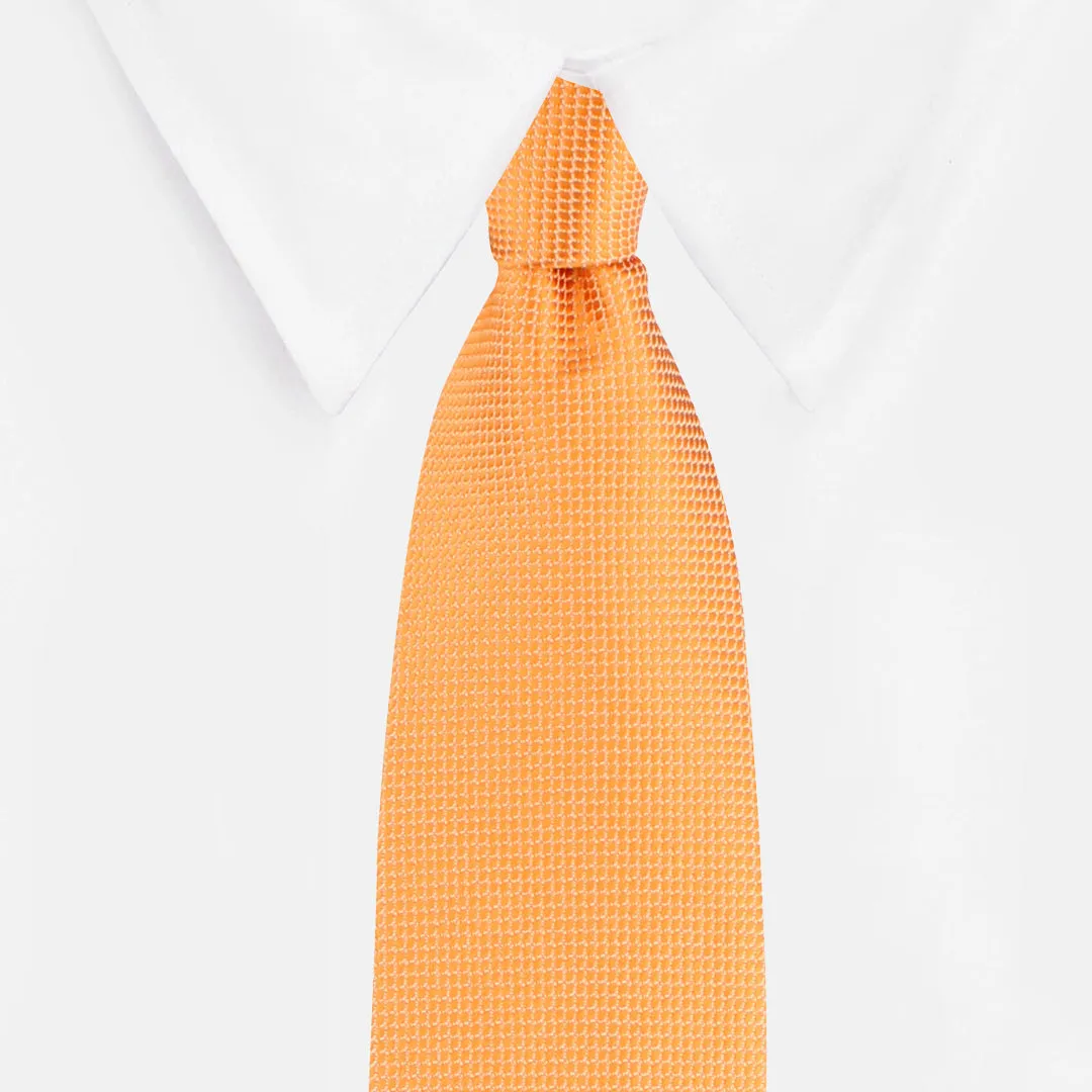 Kovove The Elegant Self Checkered Orange Necktie For Men