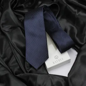 Kovove The Energise Self Pattern Navy Blue Necktie For Men