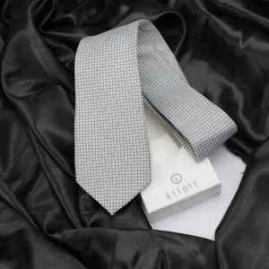 Kovove The Essentials Checkered White Necktie For Men