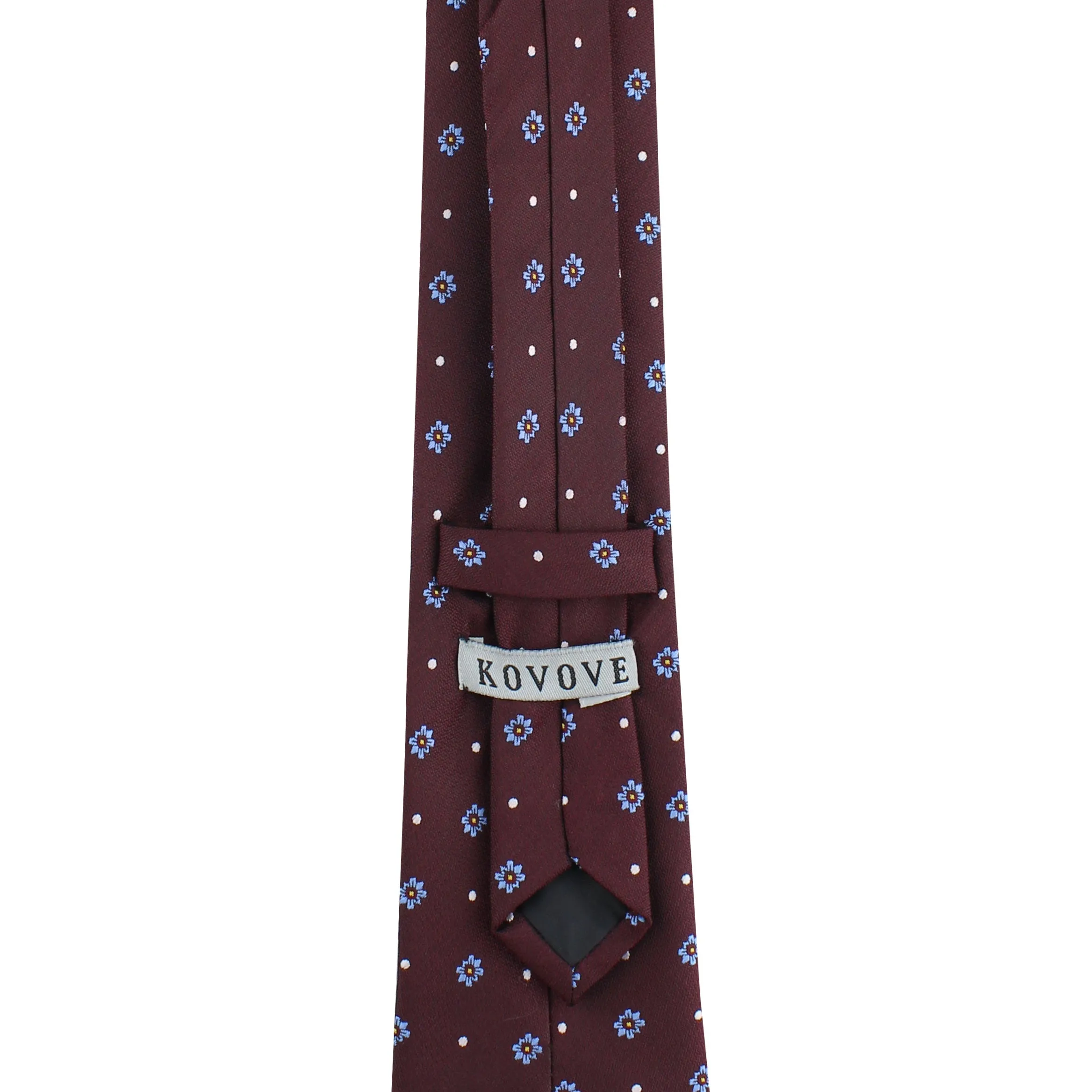 Kovove The Floral Polka Fusion Maroon Necktie For Men