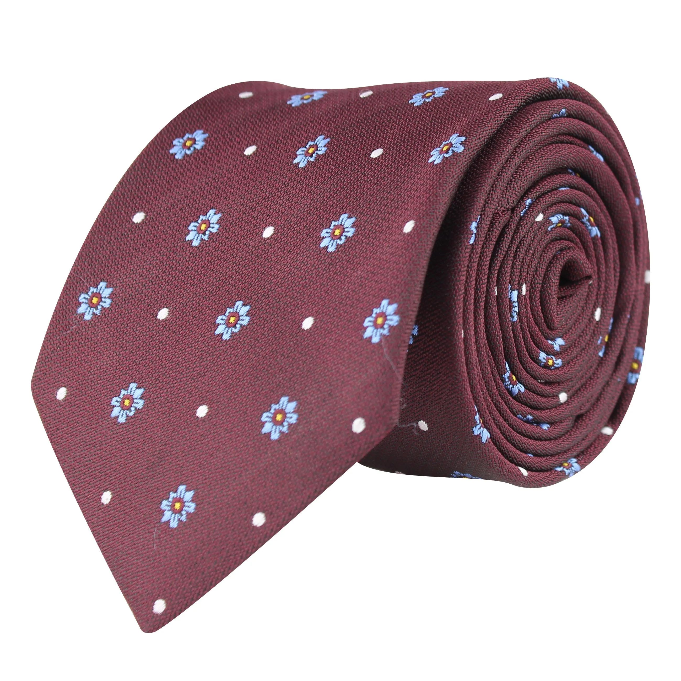 Kovove The Floral Polka Fusion Maroon Necktie For Men