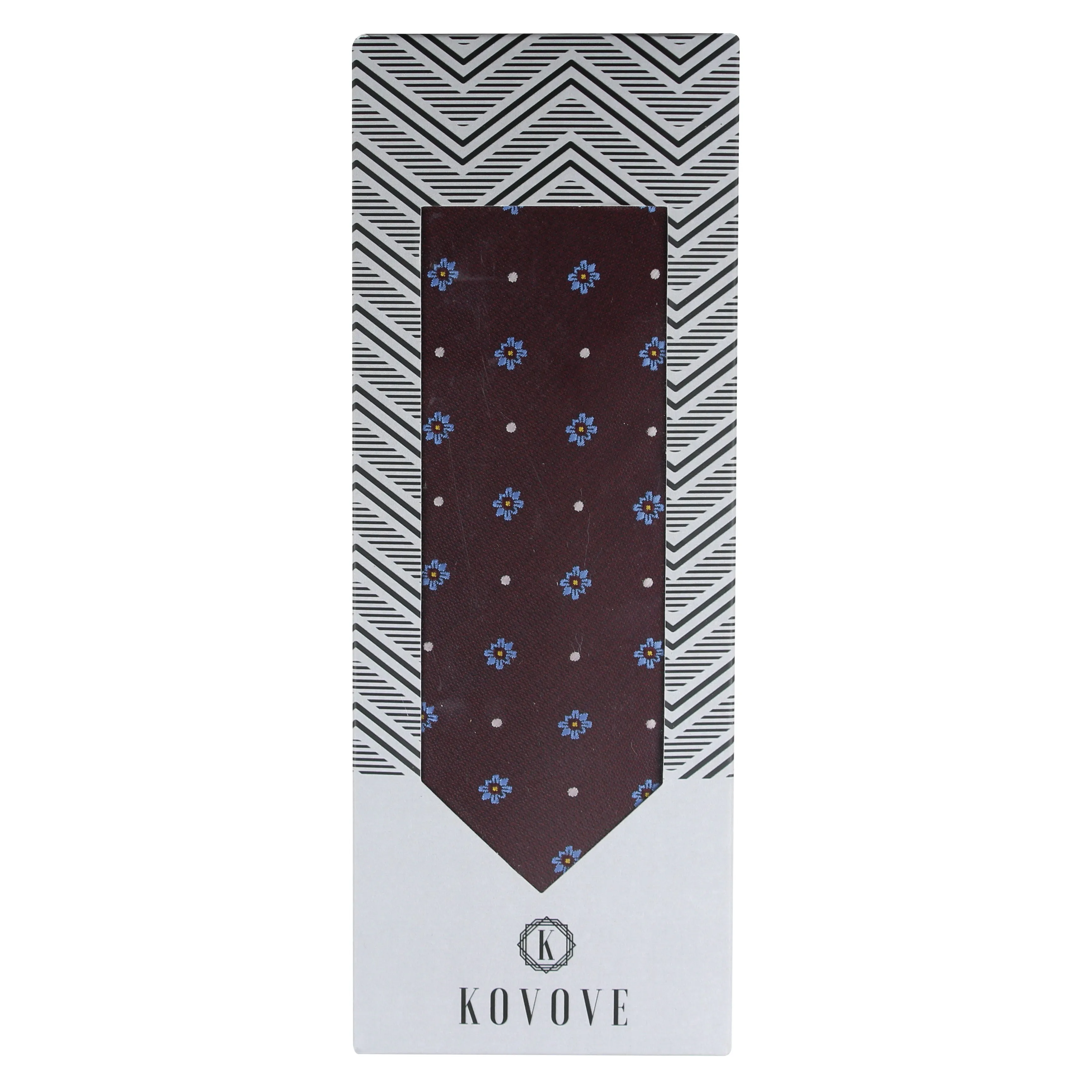 Kovove The Floral Polka Fusion Maroon Necktie For Men