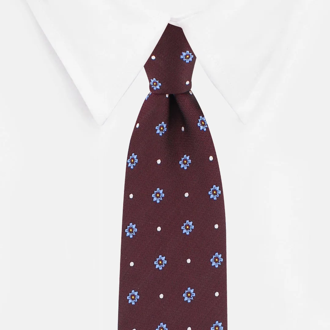 Kovove The Floral Polka Fusion Maroon Necktie For Men