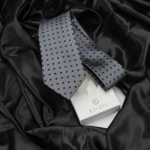 Kovove The Graceful Polka Dot Grey Necktie For Men