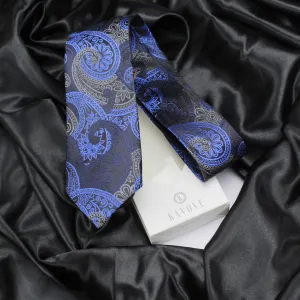 Kovove The Paisley Fever Blue Necktie For Men