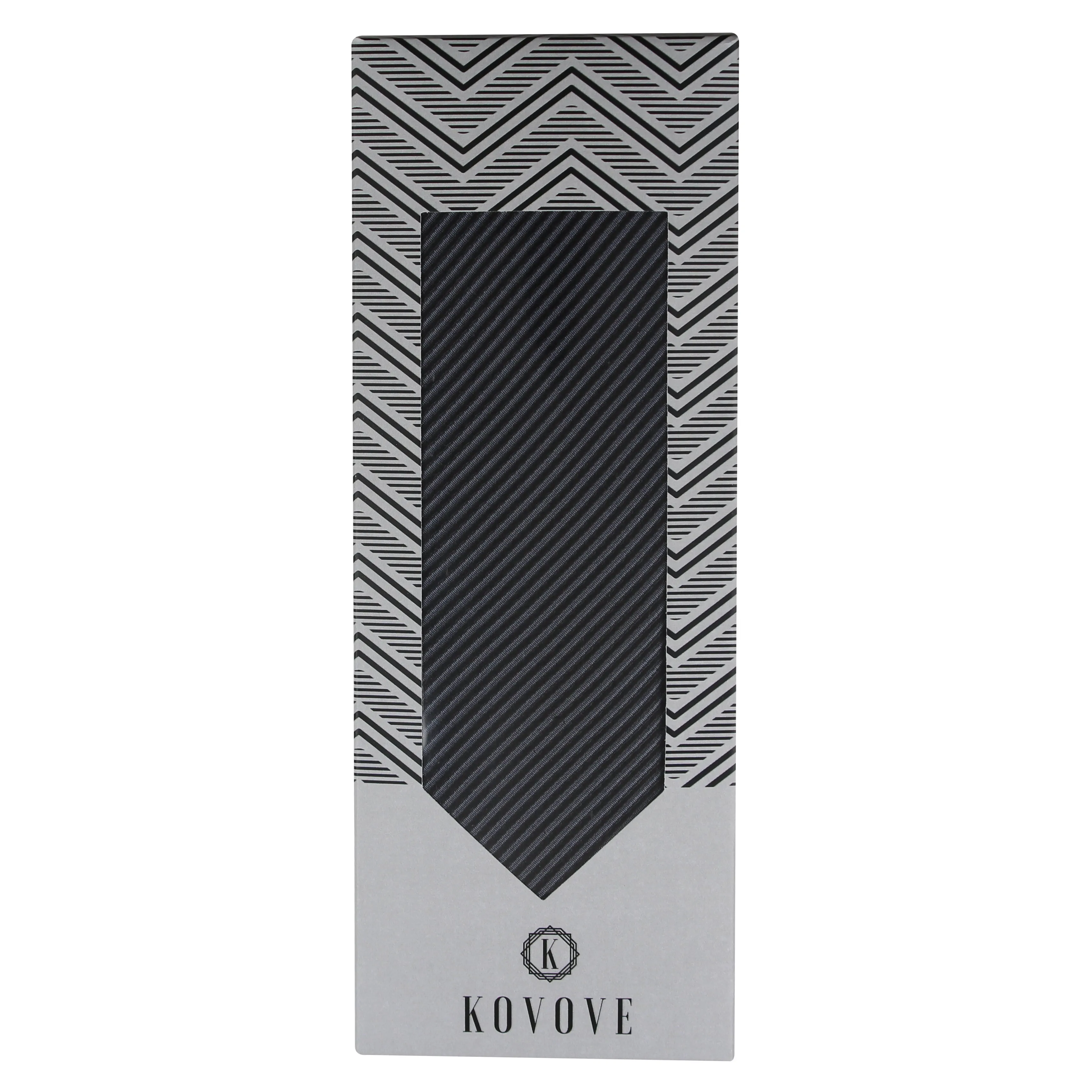 Kovove The Phoenix Striped Black Necktie For Men