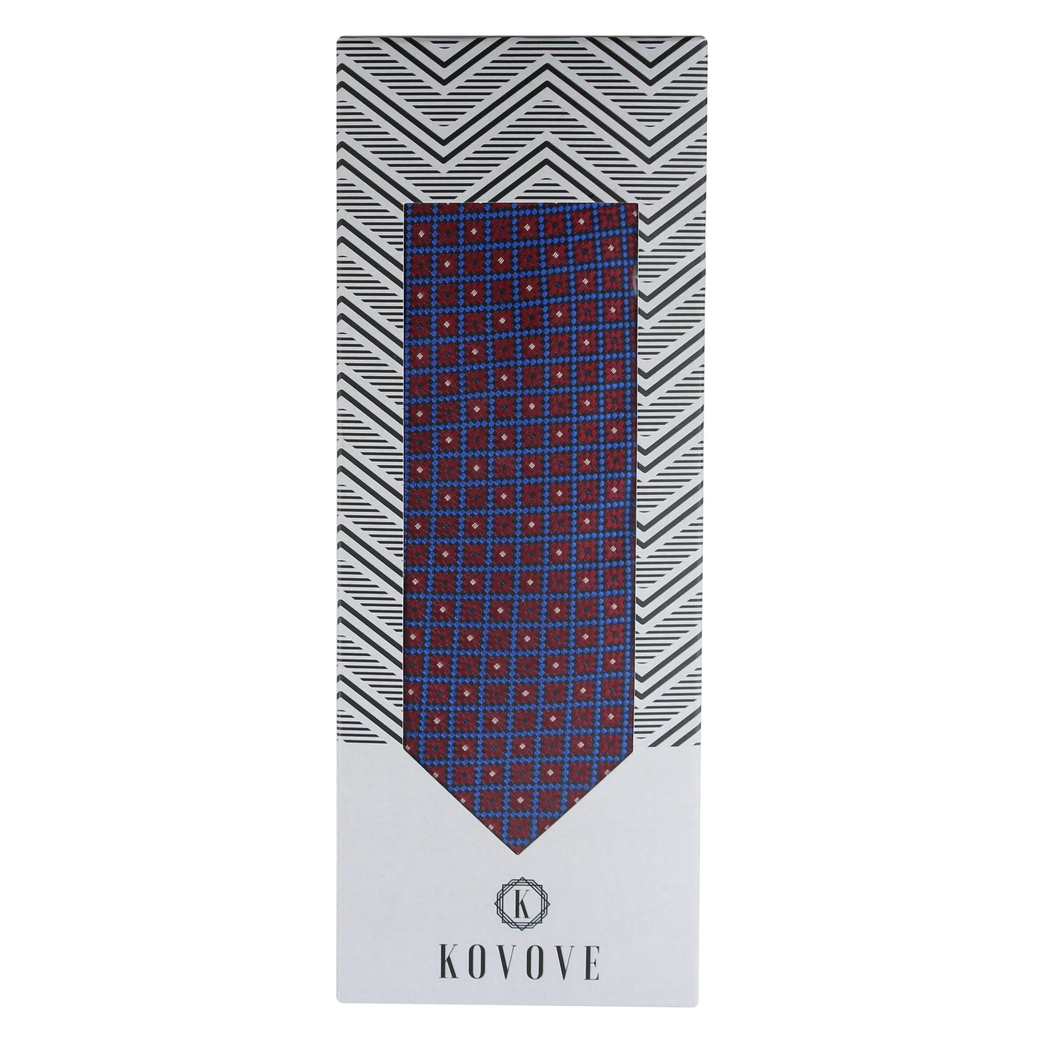 Kovove The Radiant Checkered  Maroon Necktie For Men