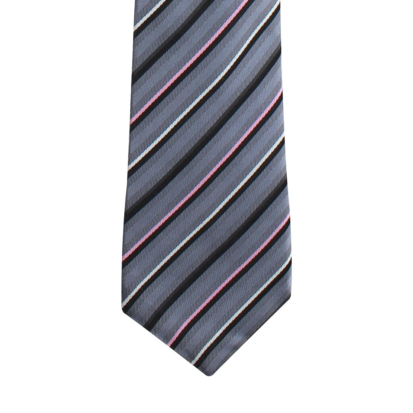 Kovove The Striped Spellbound Grey Necktie and Pocket Square Gift Box