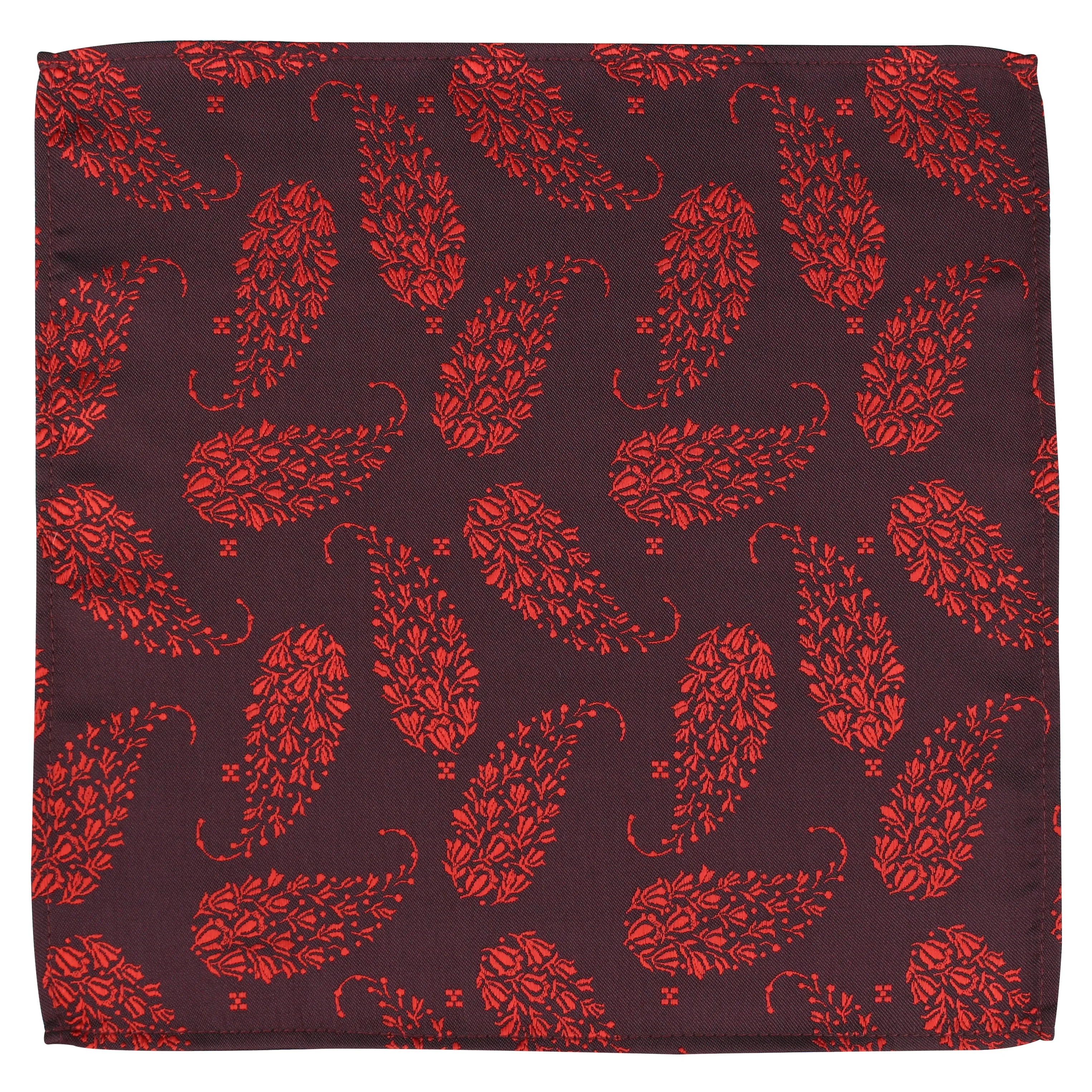 Kovove The Twining Paisley Maroon Pocket Square For Men