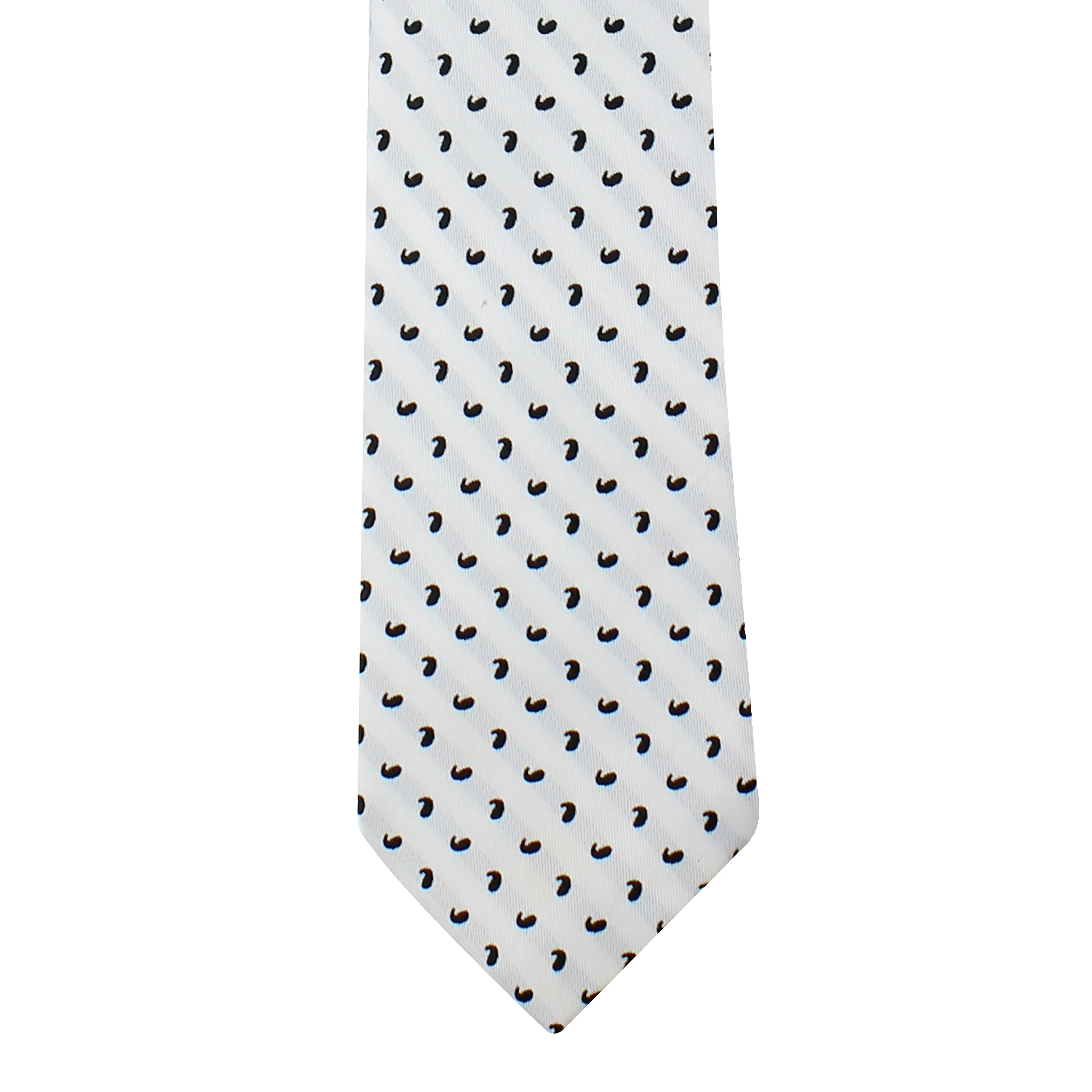 Kovove White Paisley Neck Tie For Men