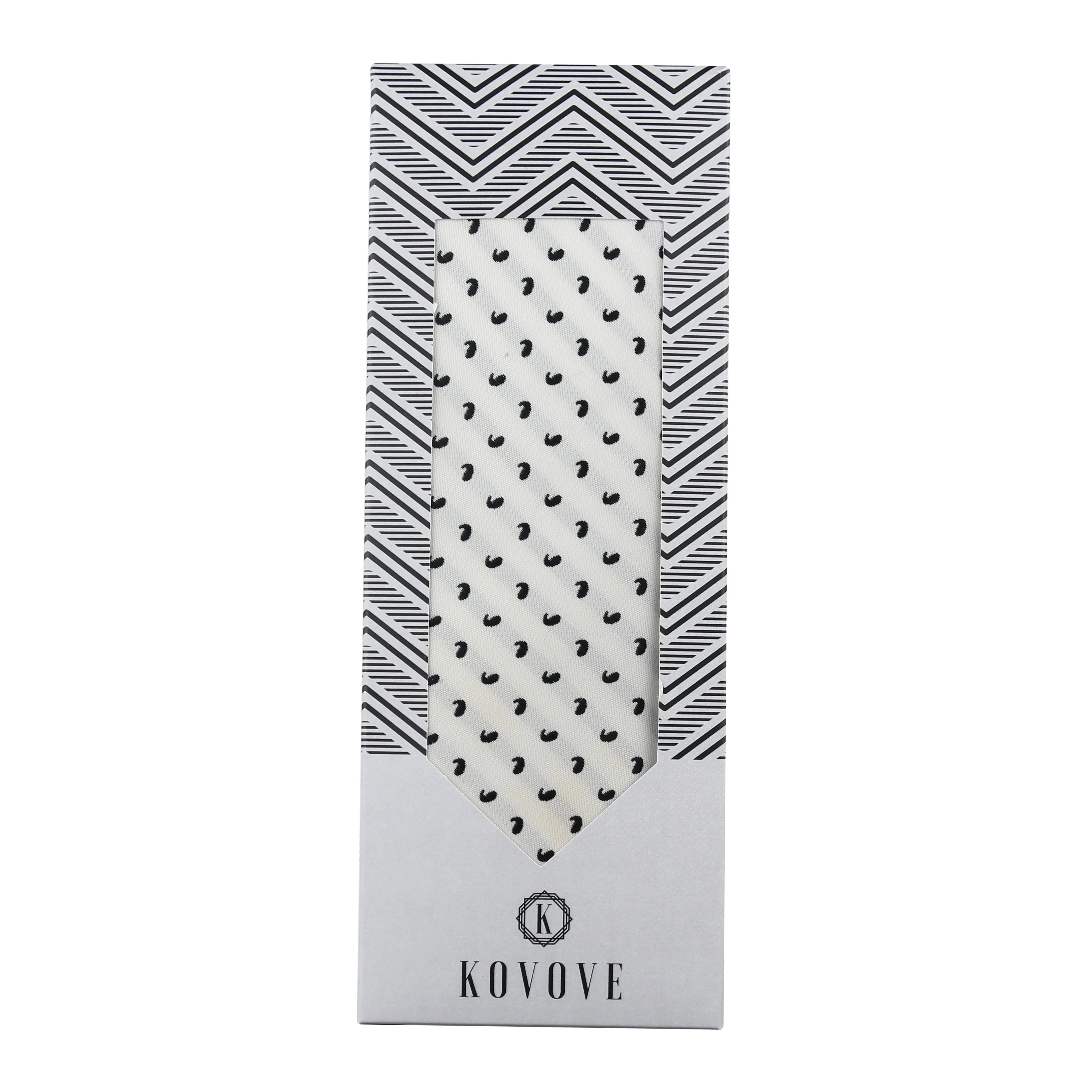 Kovove White Paisley Neck Tie For Men