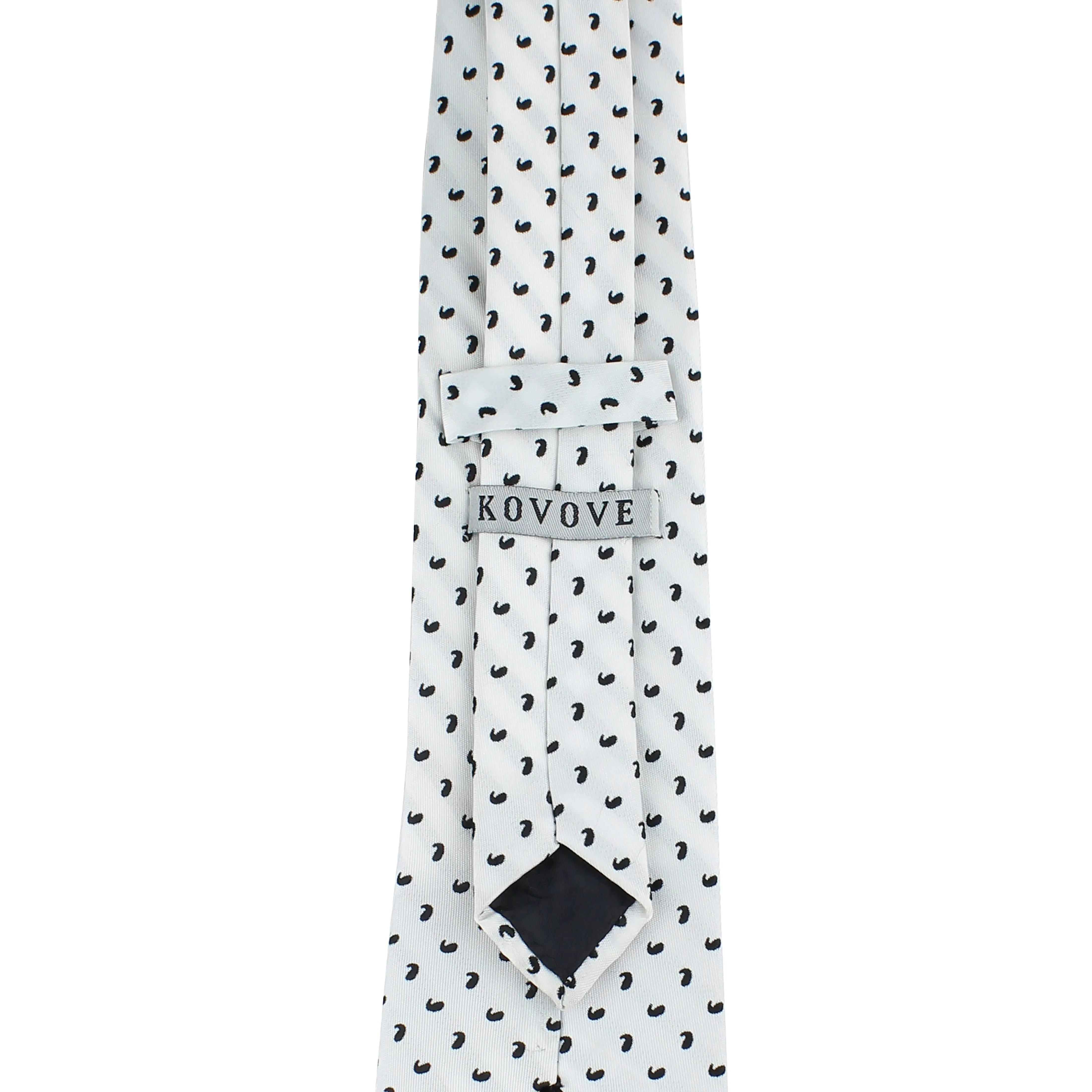 Kovove White Paisley Neck Tie For Men