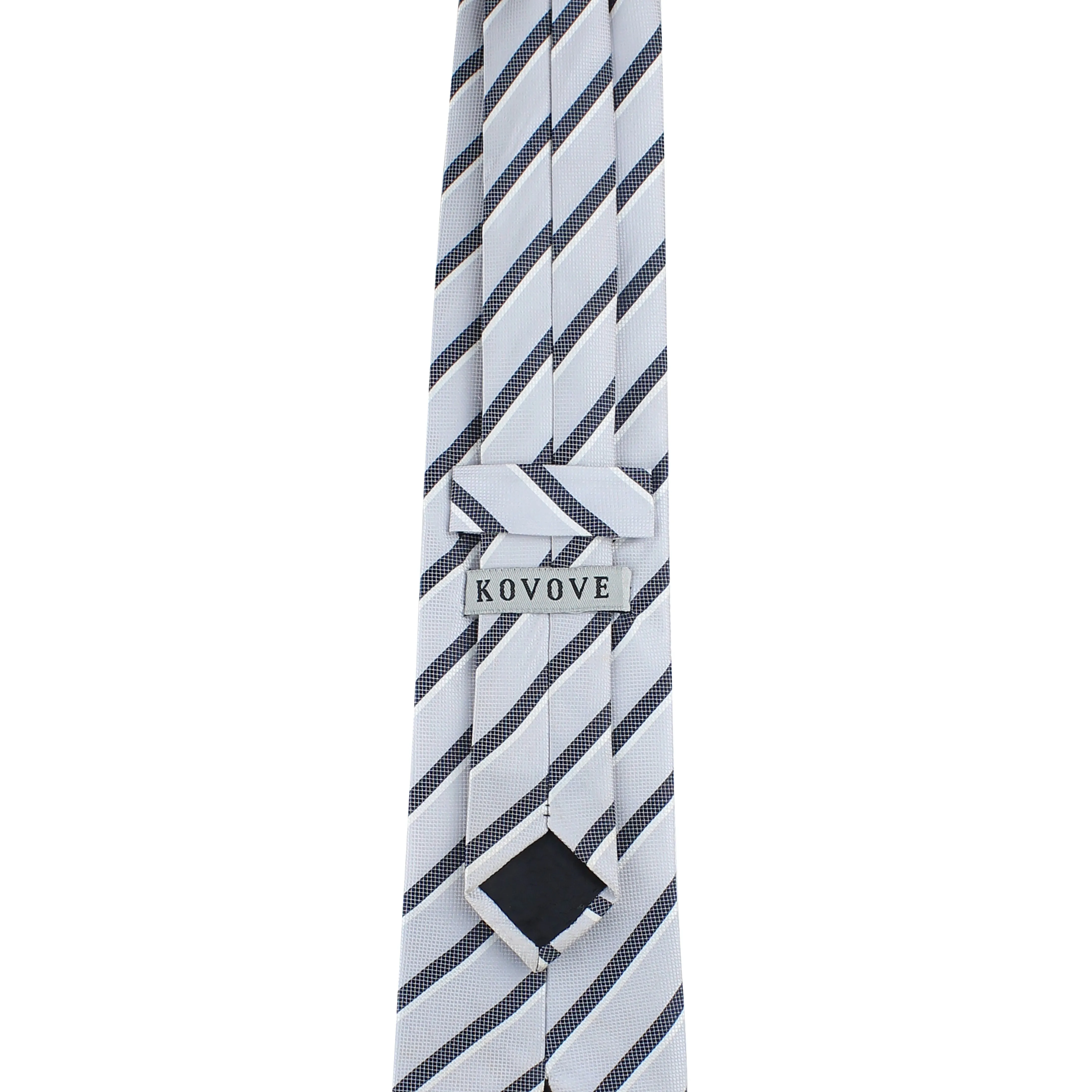 Kovove White Striped Neck Tie For Men