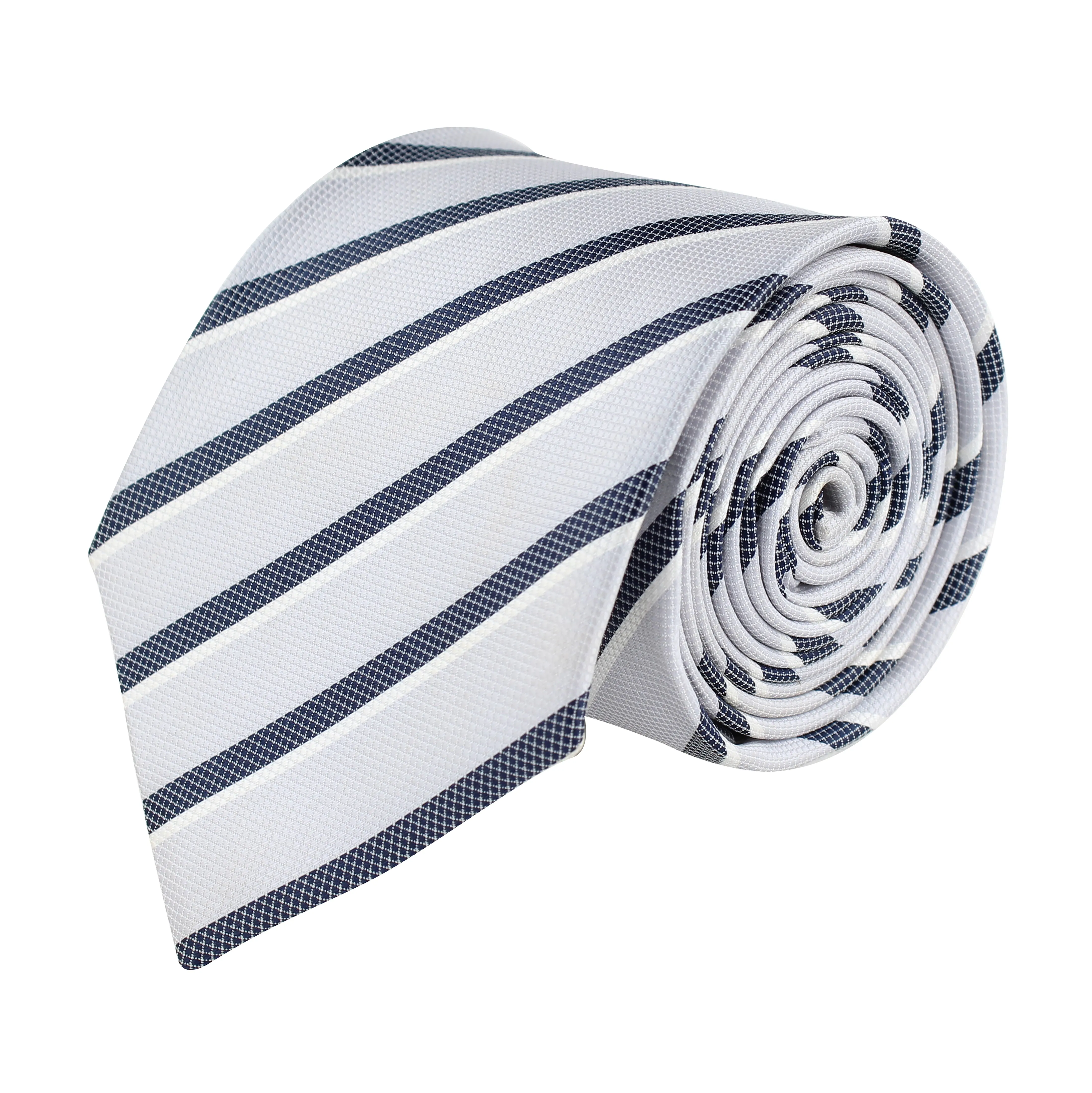 Kovove White Striped Neck Tie For Men