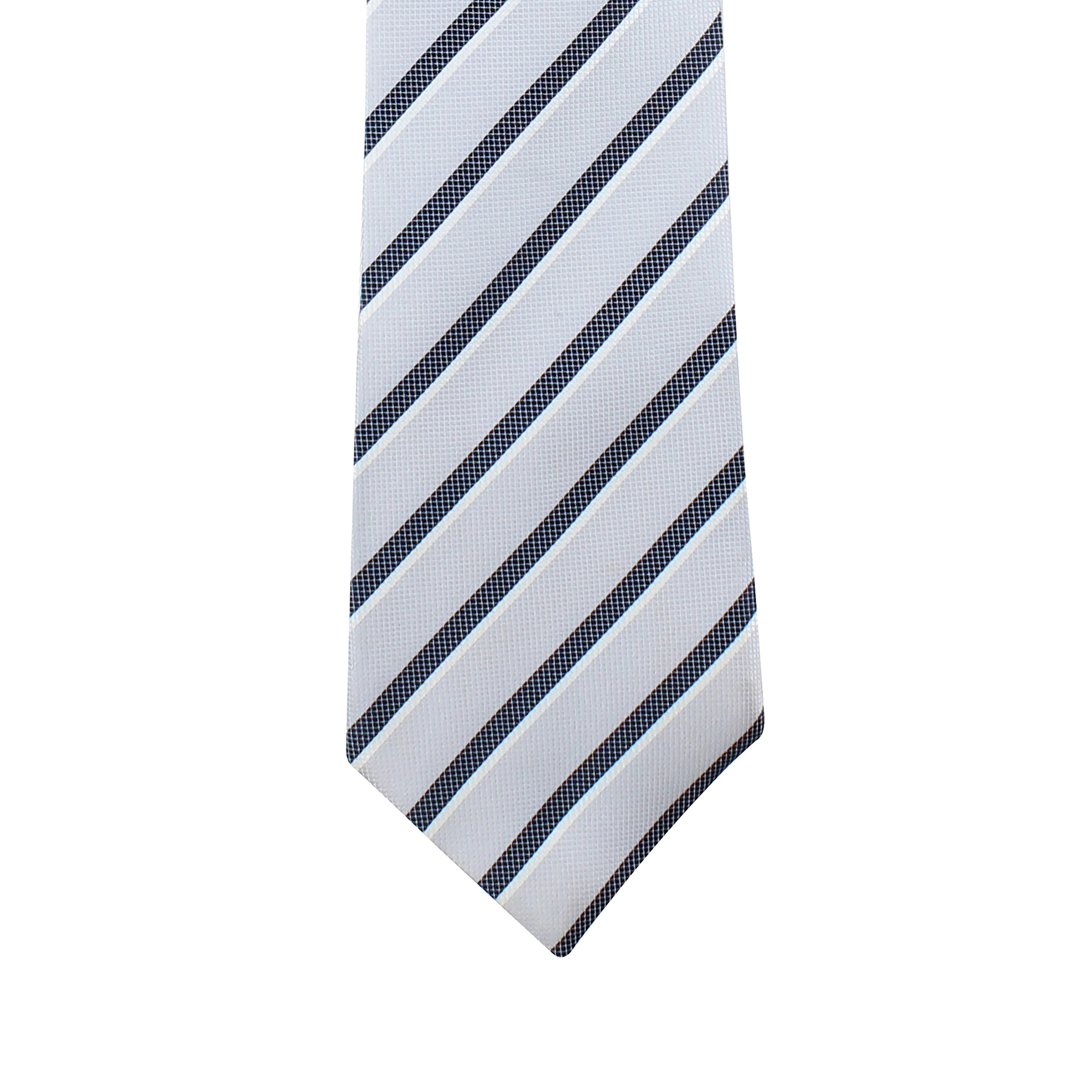 Kovove White Striped Neck Tie For Men