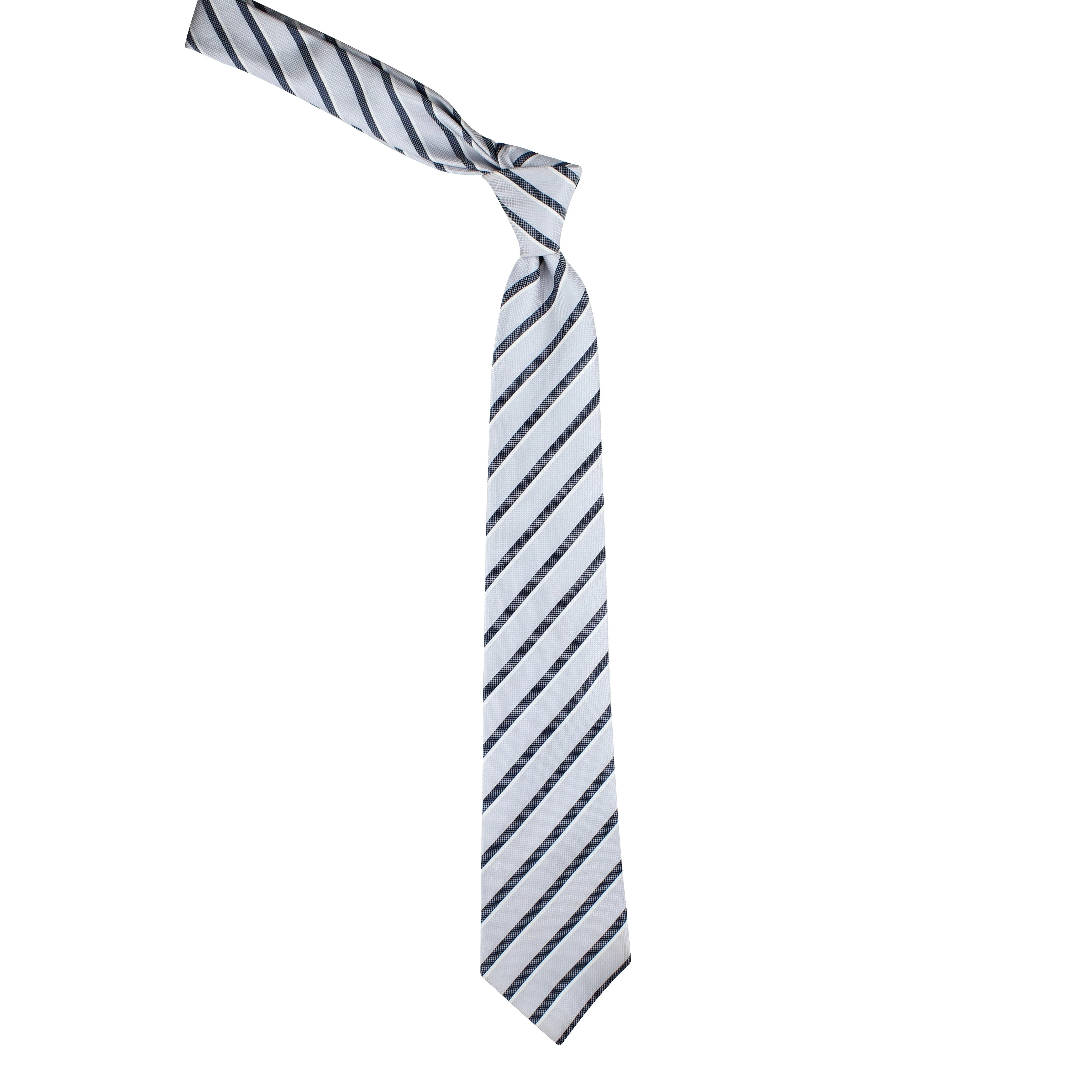 Kovove White Striped Neck Tie For Men