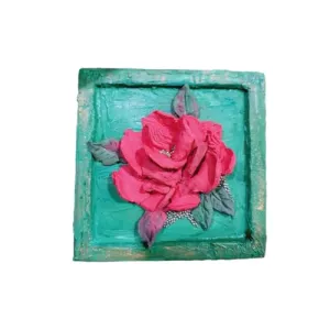 KRAFTISTIC ARTS 4" 3D Flower Fridge Magnet/3D Rose/Sunflower/Sculpture Art/Rakhi/Raksha Bandhan Gift and Him (Green)