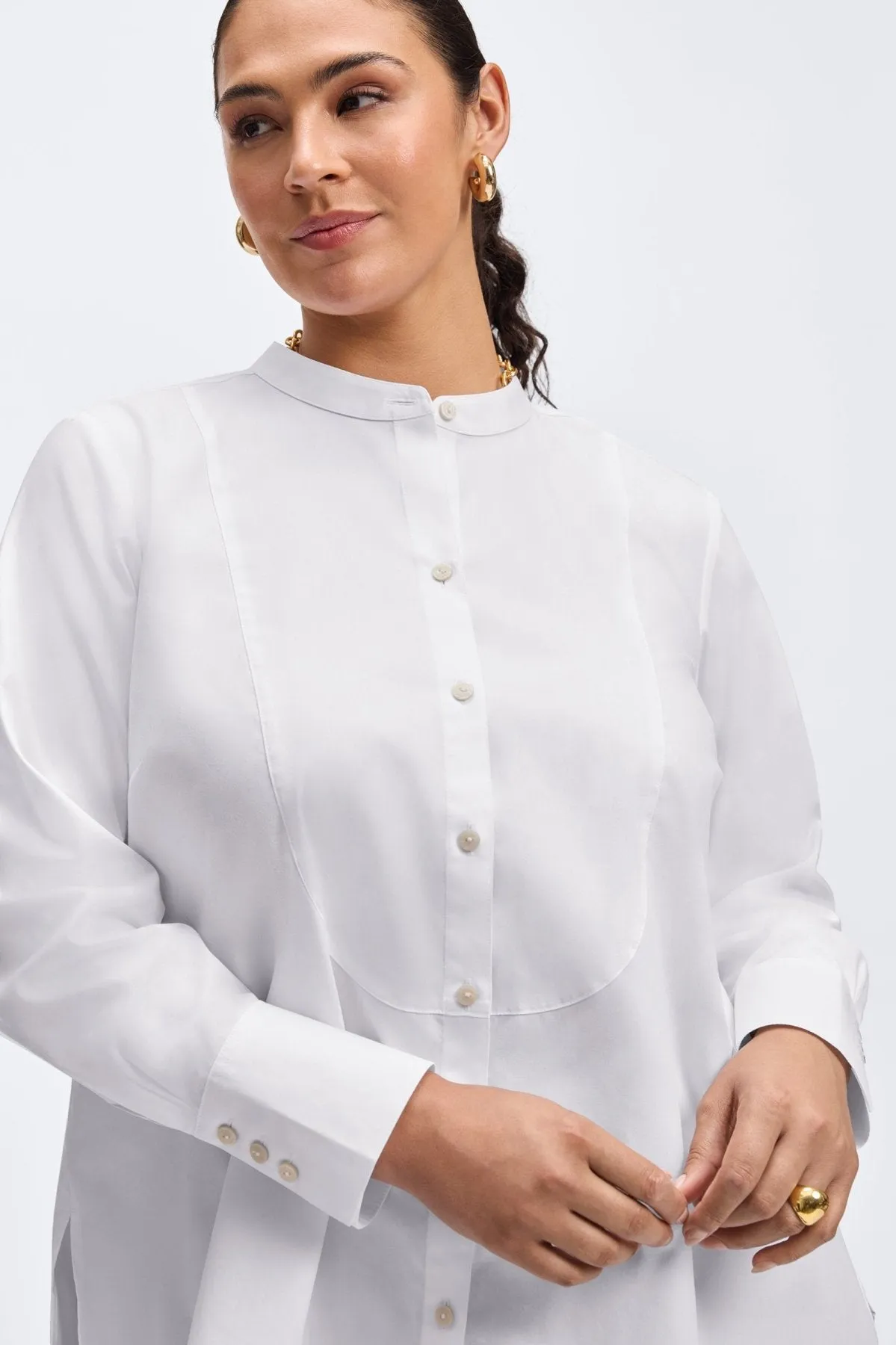 Kris Plus Pinpoint No Iron Tuxedo Bib Tunic