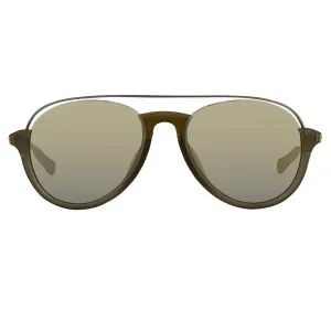 Kris Van Assche Sunglasses Khaki and Gold