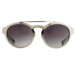 Kris Van Assche Sunglasses Round Shiny Silver and Grey