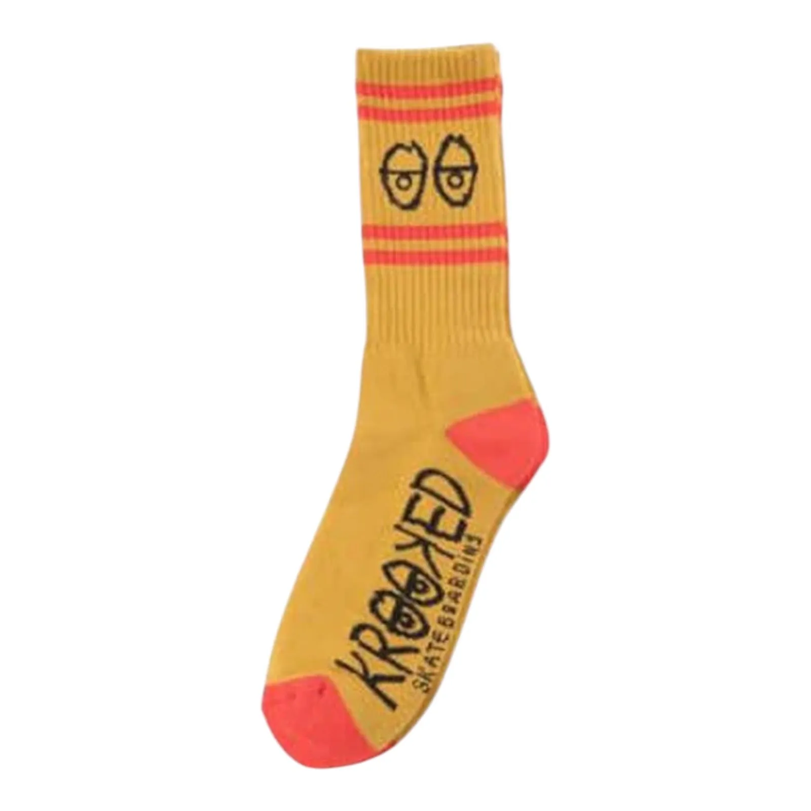 Krooked Big Eyes Crew Socks Gold/Red/Black