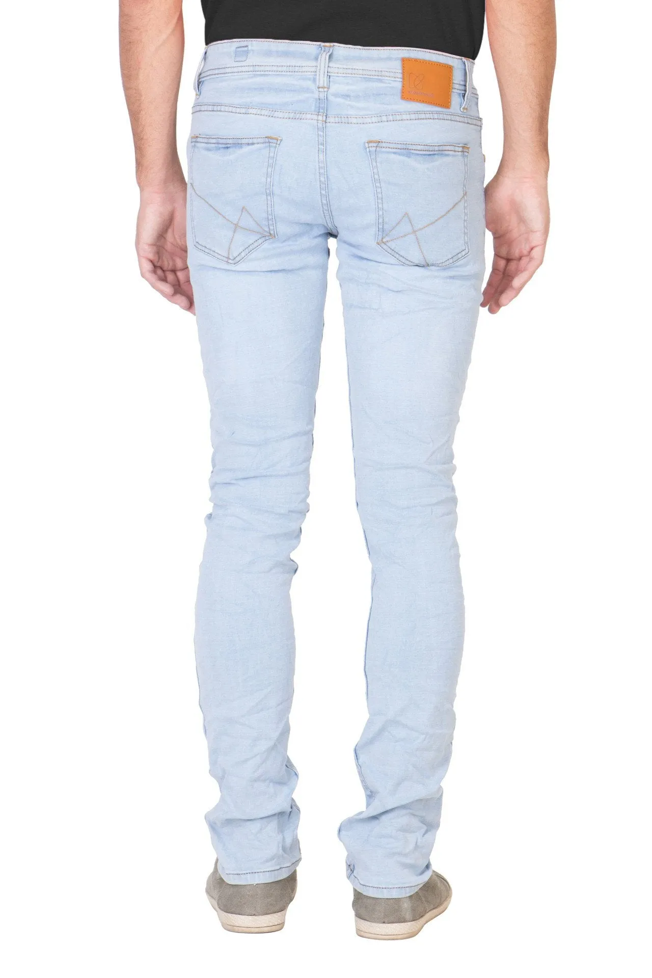 KROSSSTITCH Men's Slim Fit Denim Light Blue Jeans