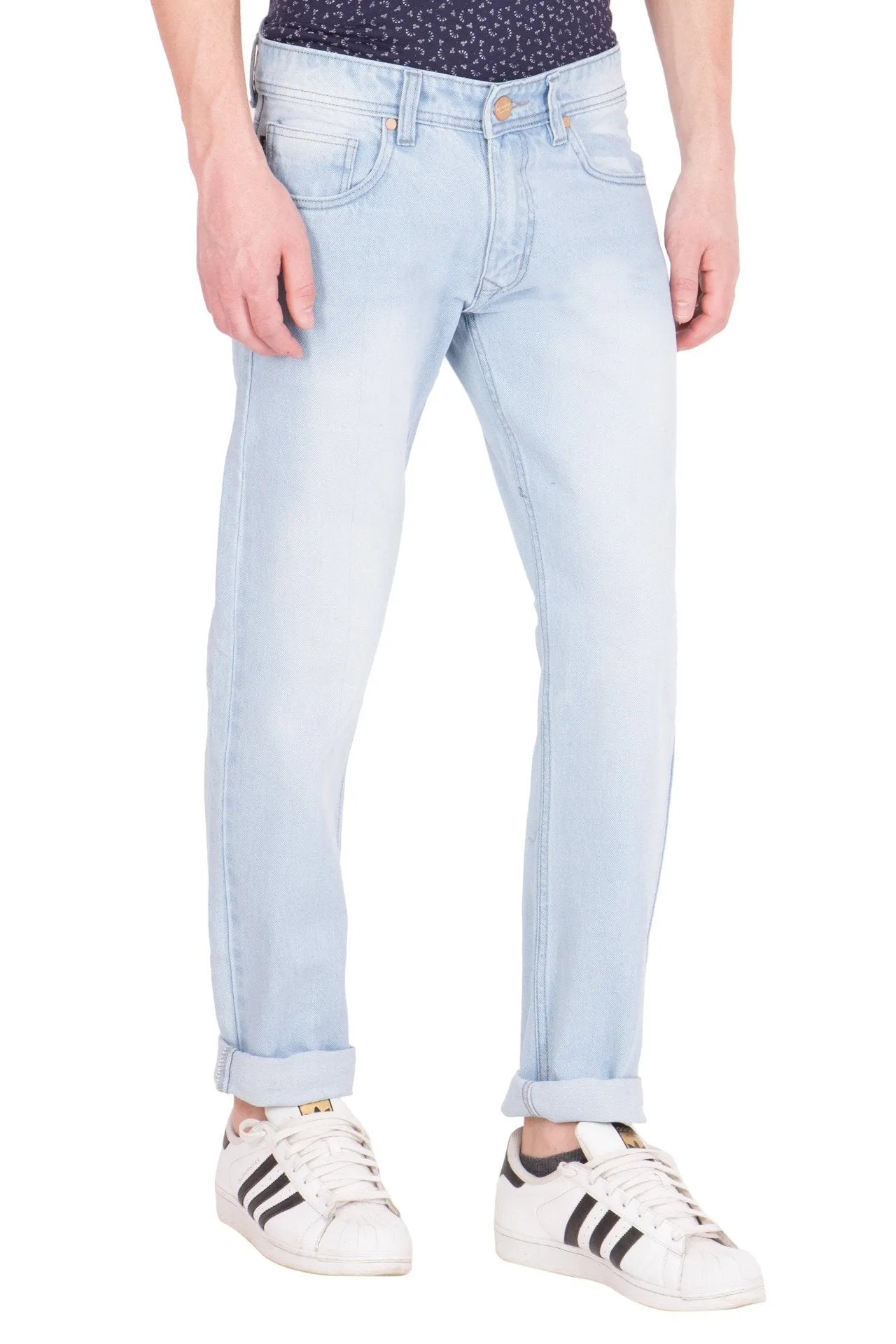 KROSSSTITCH Men's Straight Fit Light Blue Original Denim Jeans