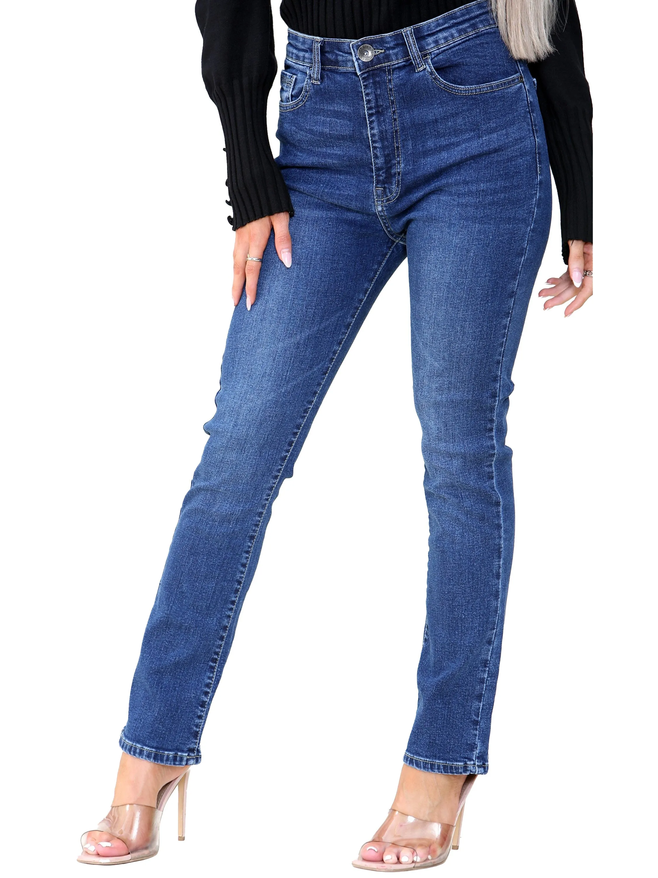 Kruze | Womens Straight Slim Denim Jeans