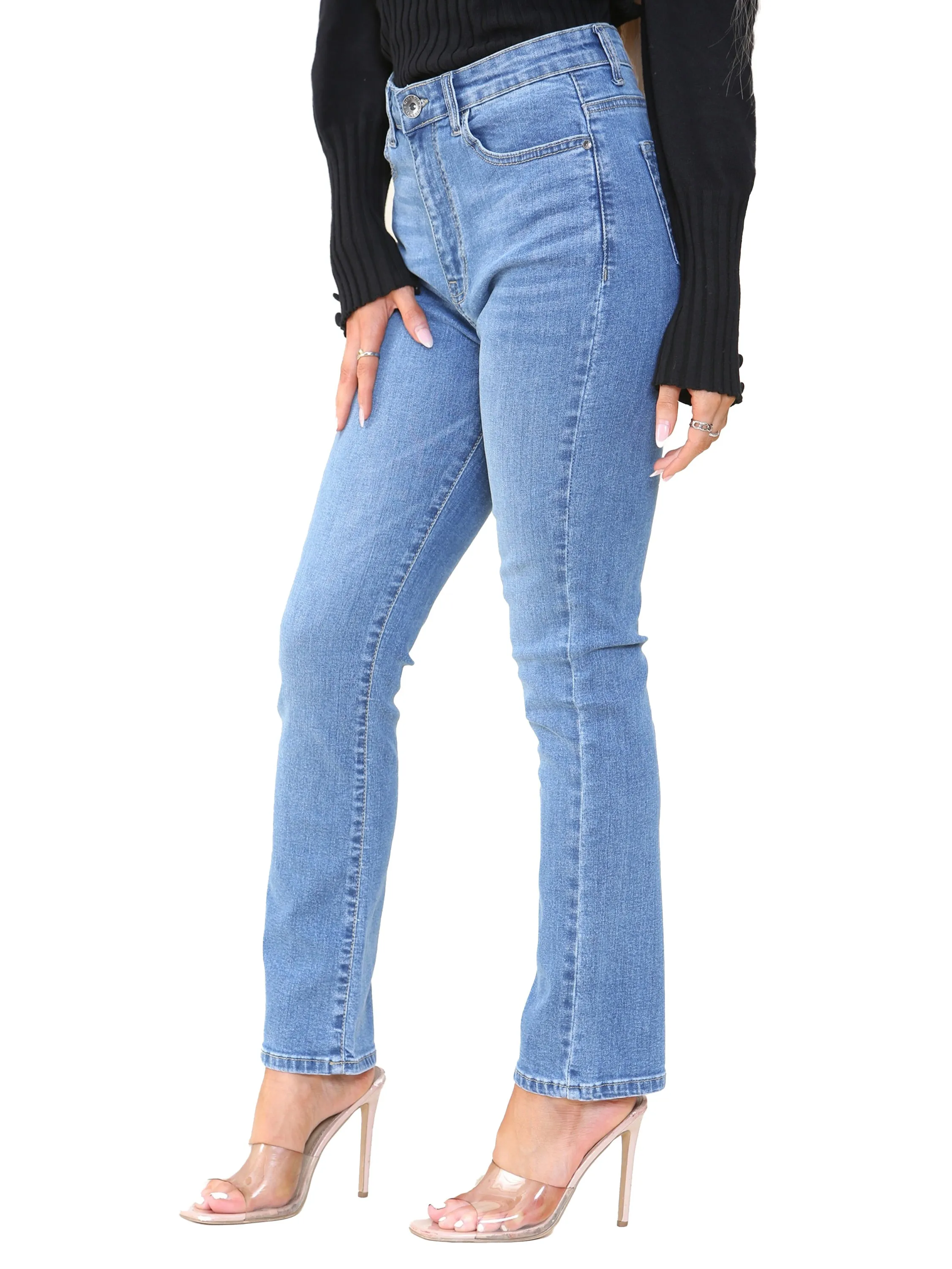 Kruze | Womens Straight Slim Denim Jeans